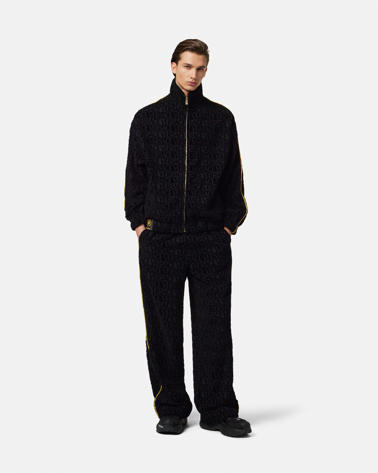 ジッパー スウェットシャツ I ♡ バロック ブラック,プリント | VERSACE JP