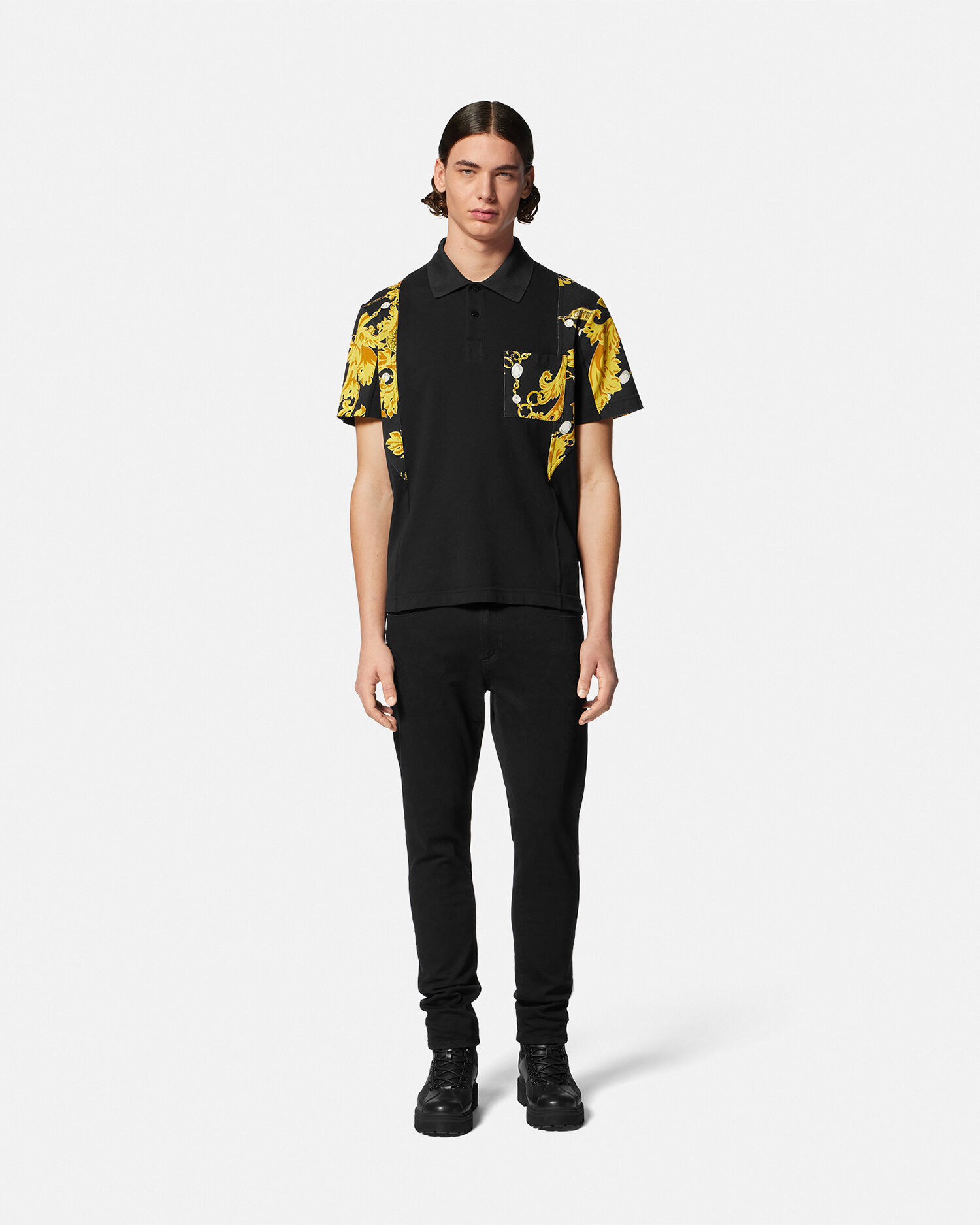 ピース ナンバー スリム ジーンズ ブラック | VERSACE JP