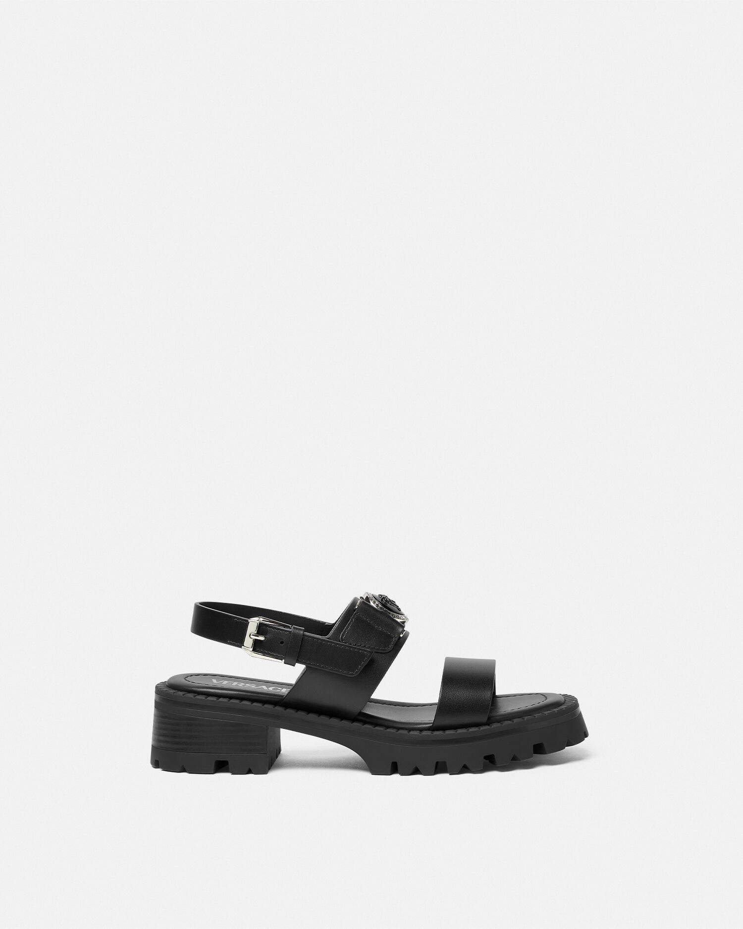 メドゥーサ バックル サンダル 80 mm ブラック | VERSACE JP