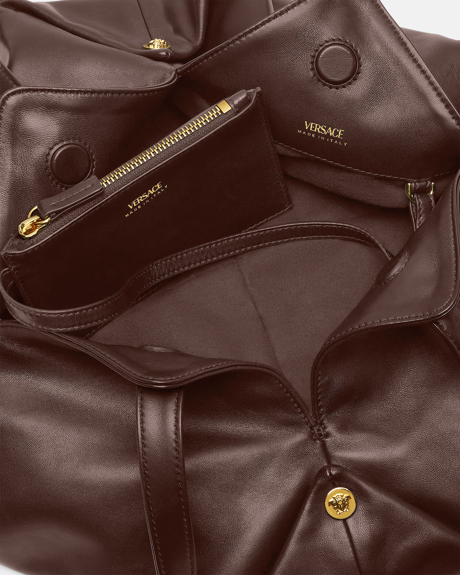 プロテア ナッパ ショルダー バッグ ブラウン | VERSACE JP