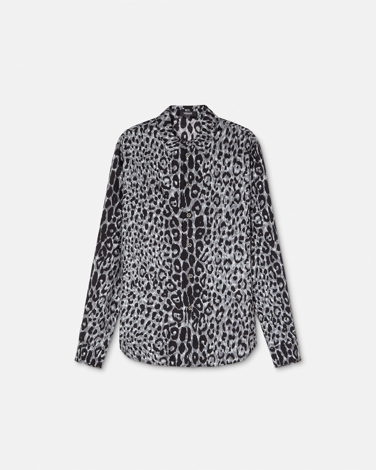 シルク シャツ レオパード アニマリエ,グレー | VERSACE JP シルク シャツ レオパード アニマリエ,グレー | VERSACE JP