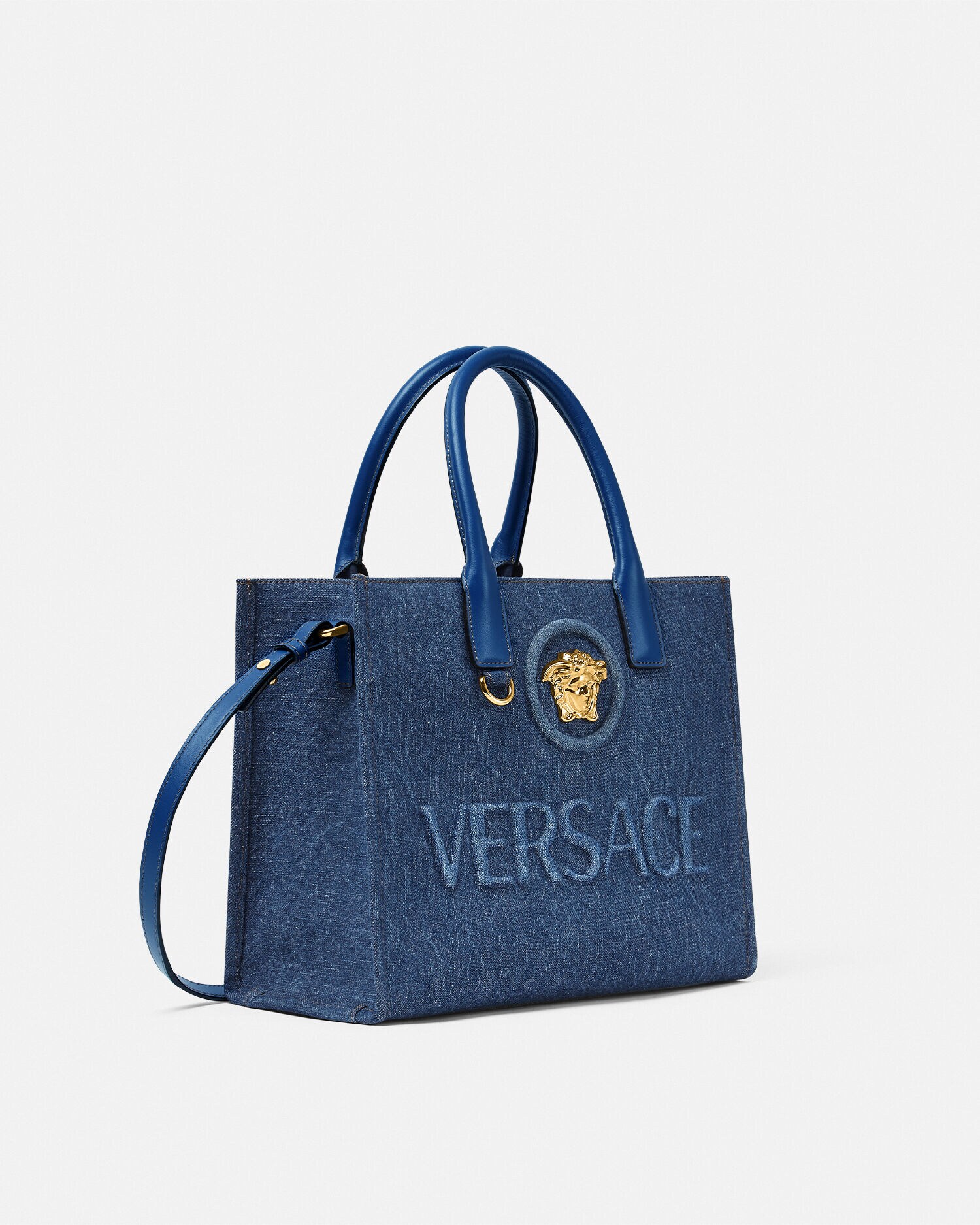 ラ メドゥーサ スモール デニム トート | VERSACE JP
