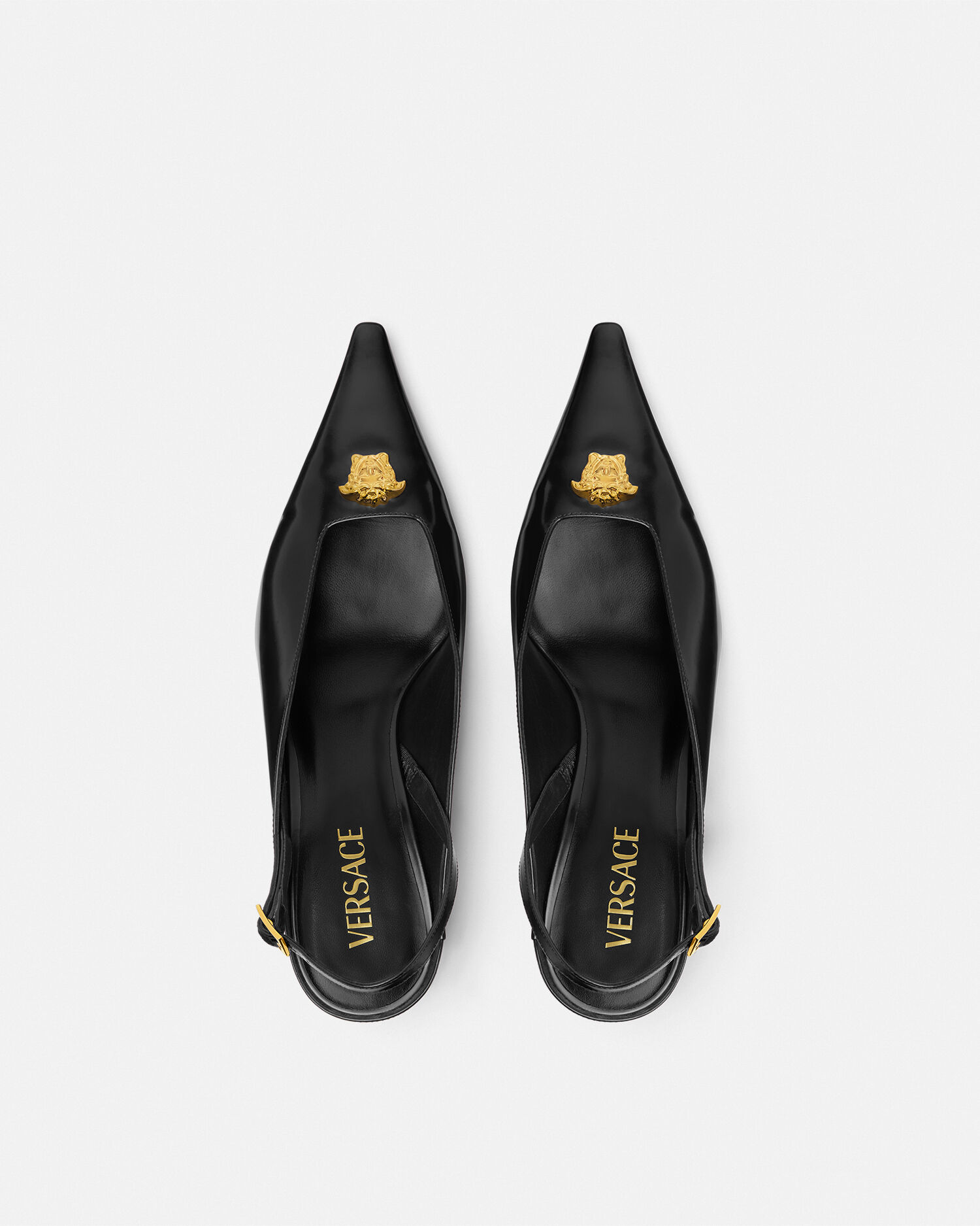 VERSACE ラメデューサスリングバックパンプス ラ メドゥーサ メタリック スリングバック パンプス 85 mm