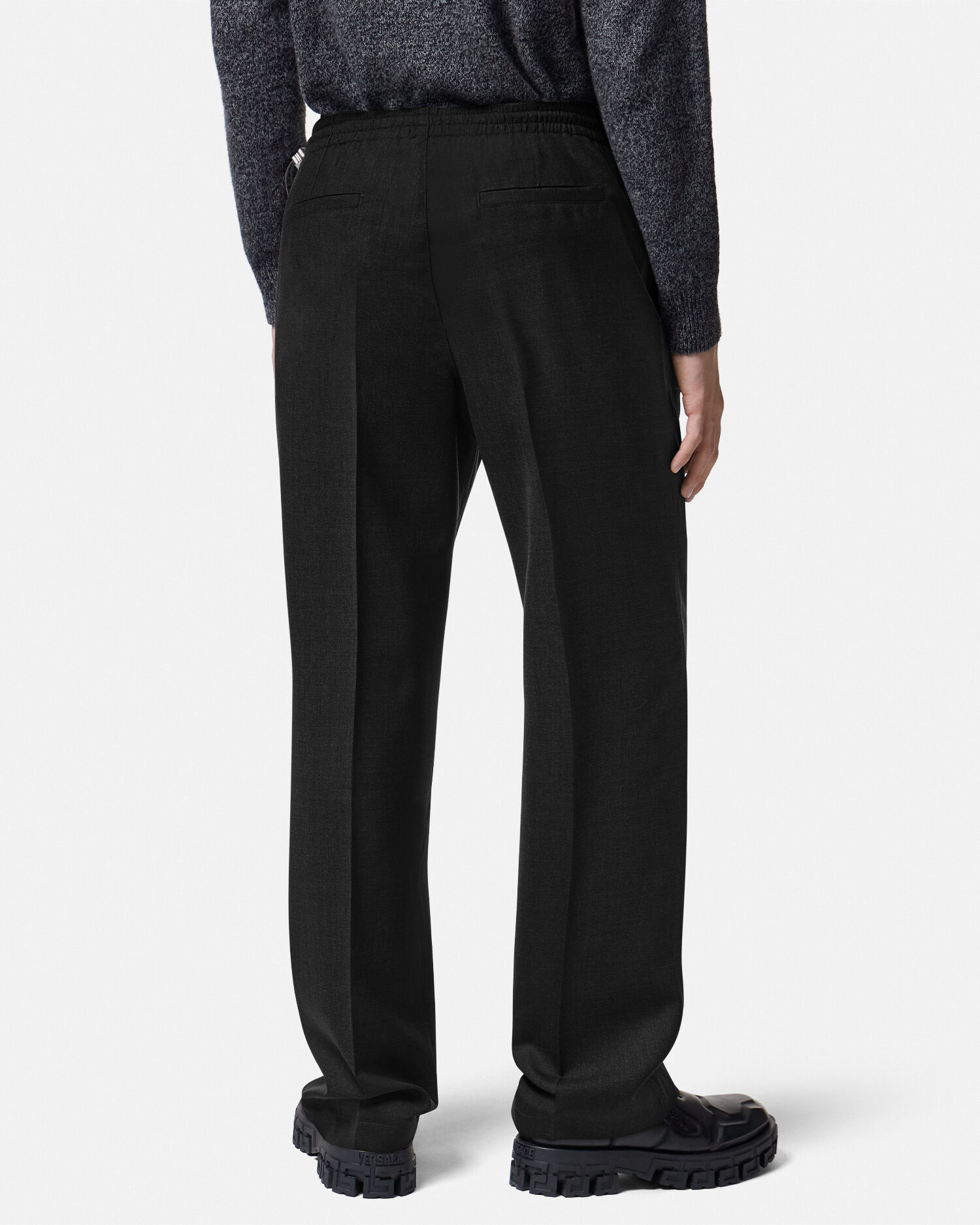 NEWモデル 黒ブラック VERSACE ストレートスラックス W35｜メンズ トラウザー パンツ