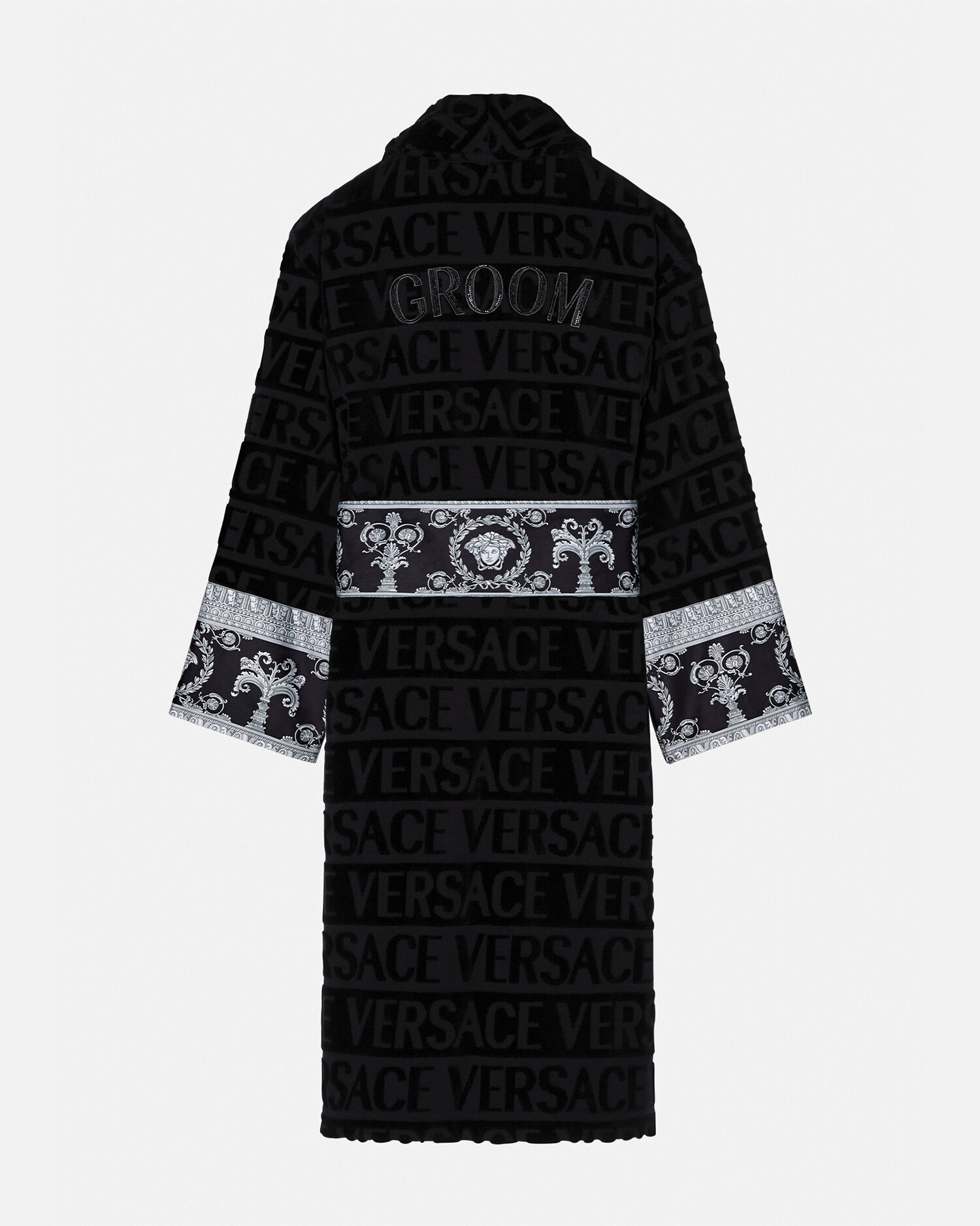 クリスタル I ♡ バロック グルーム バスローブ ブラック | VERSACE JP