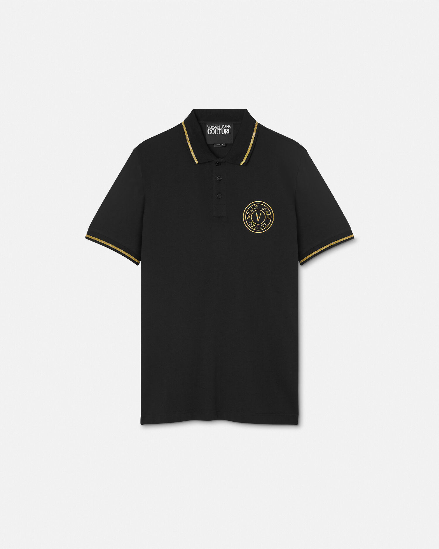 刺繍入り ポロシャツ レターV エンブレム | VERSACE JP