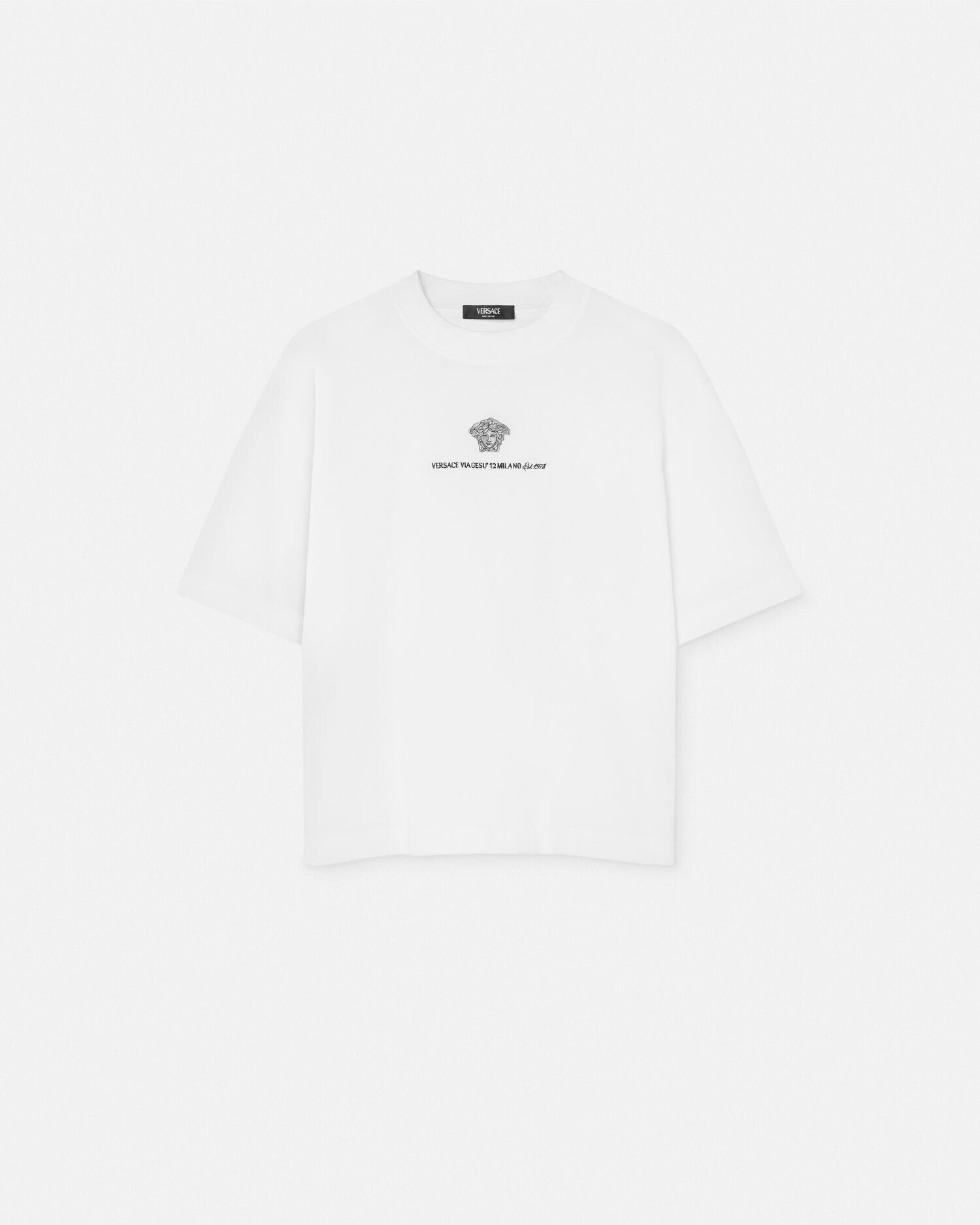 刺繍入り メドゥーサ ミラノ Tシャツ ホワイト | VERSACE JP 刺繍入り メドゥーサ ミラノ Tシャツ ホワイト | VERSACE JP