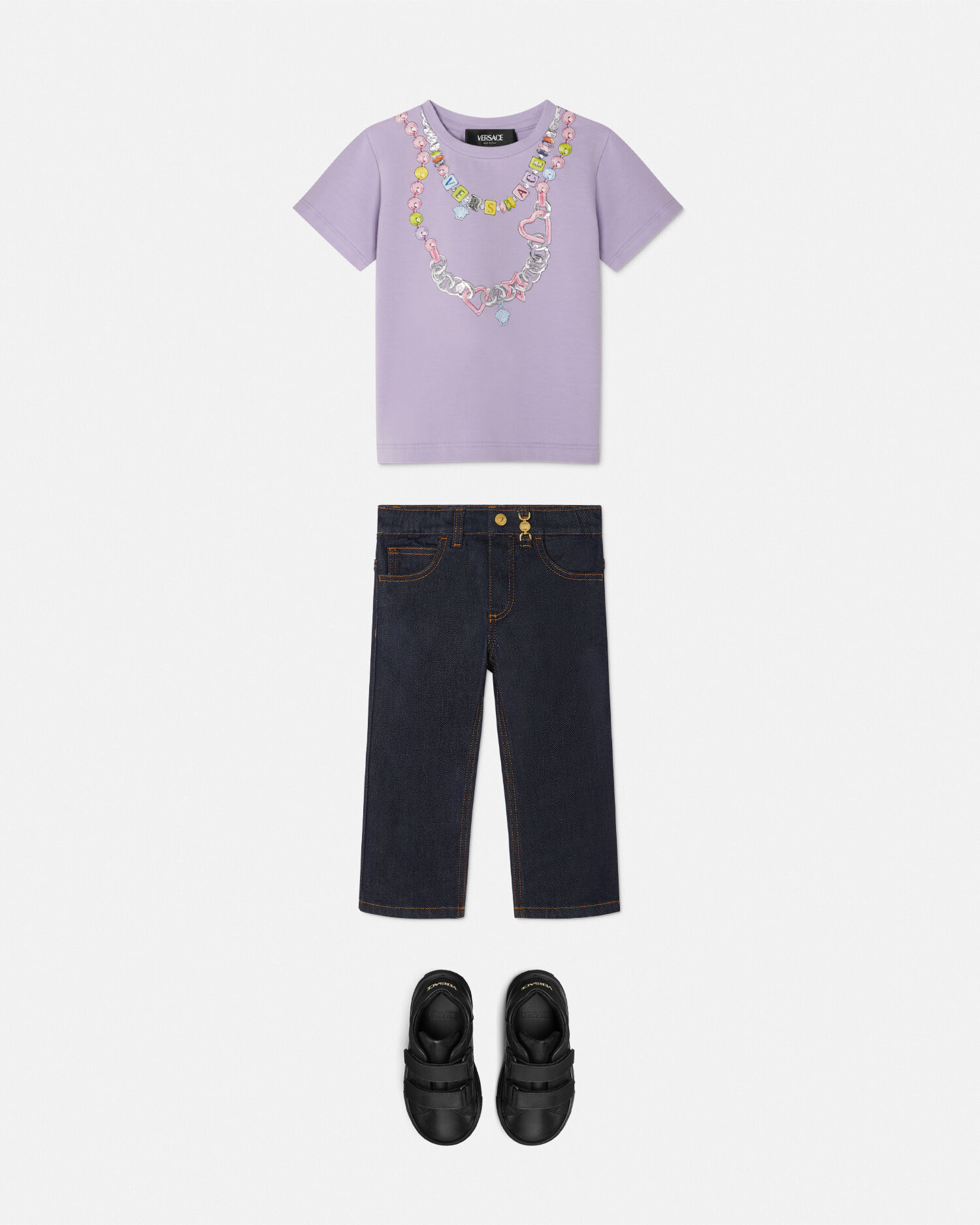 Tシャツ ネックレス ロゴ キッズ パープル | VERSACE JP