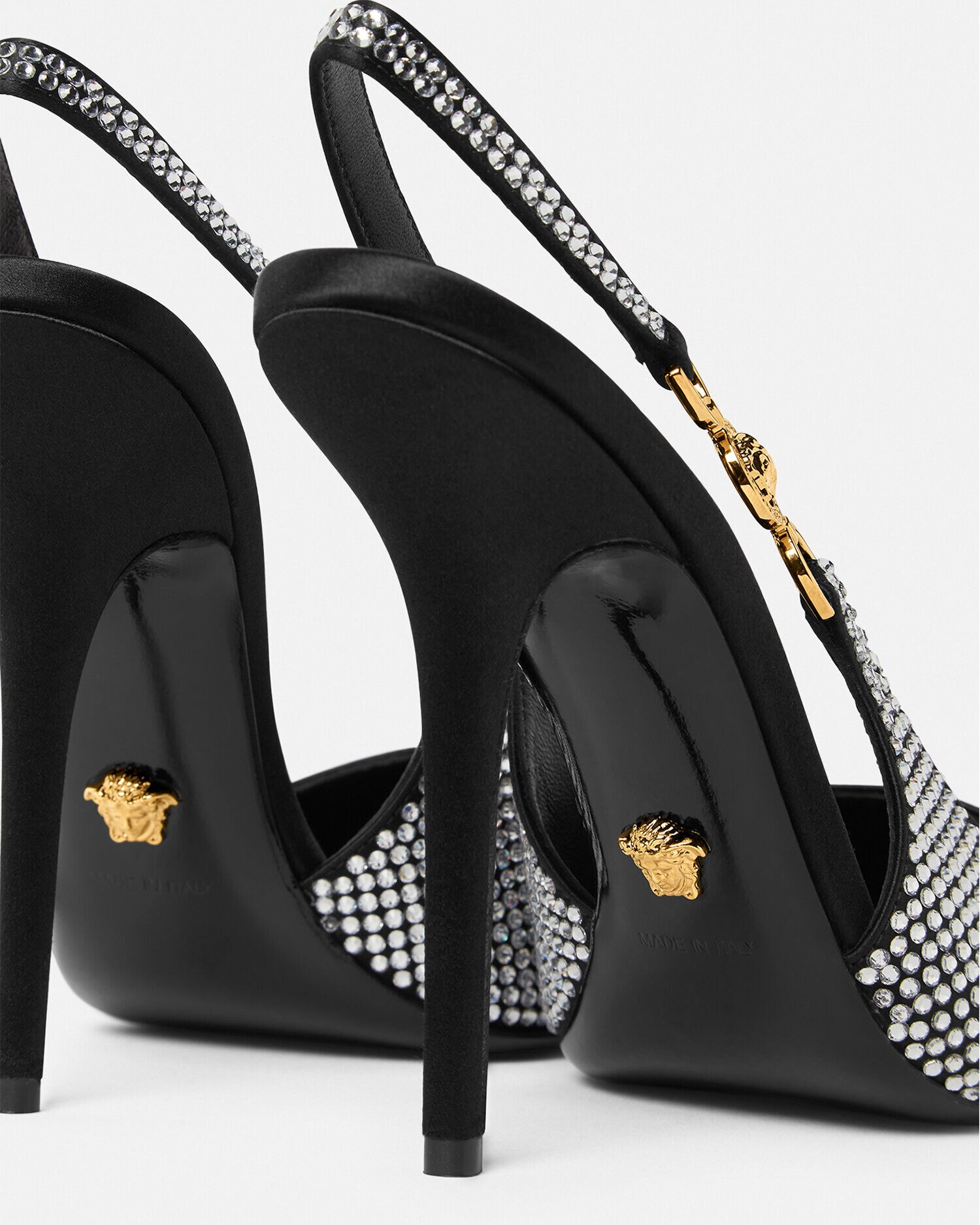 メドゥーサ '95 クリスタル スリングバック パンプス 110 mm シルバー | VERSACE JP