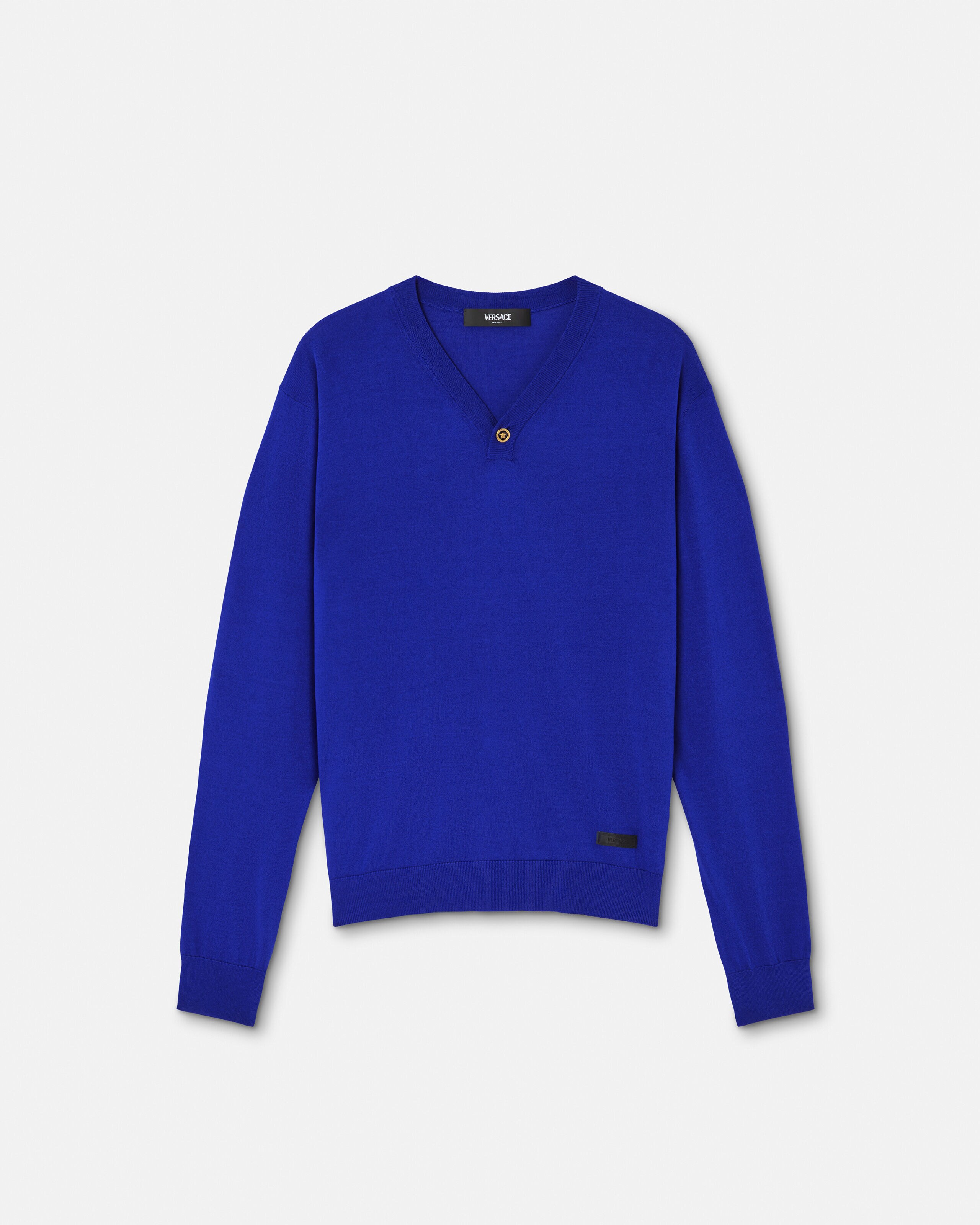 VERSACE　ニットカーディガン Versaceのブラック シルク ニットカーディガンがセール中