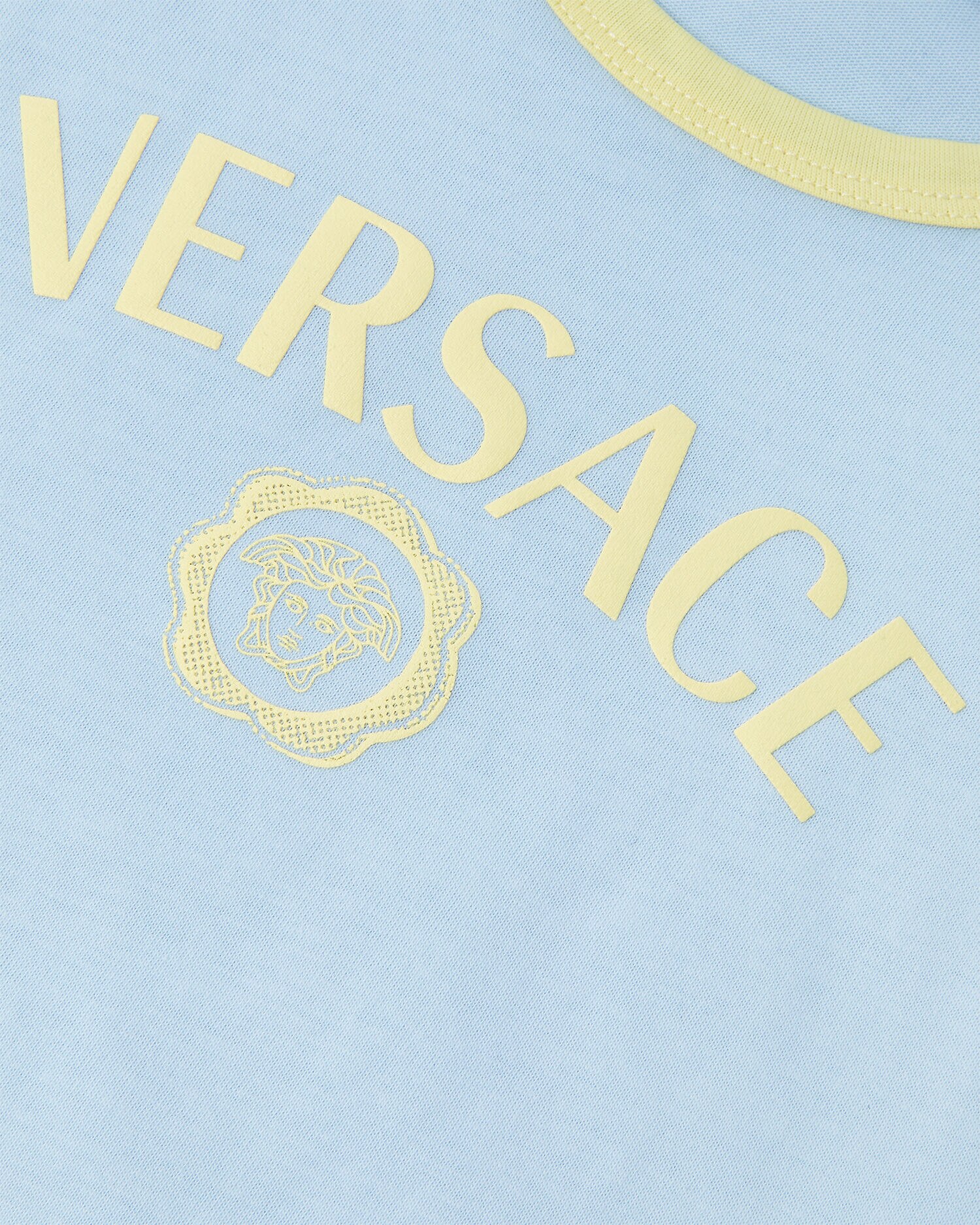 Tシャツ ヴェルサーチェ ロゴ キッズ ブルー,イエロー | VERSACE JP