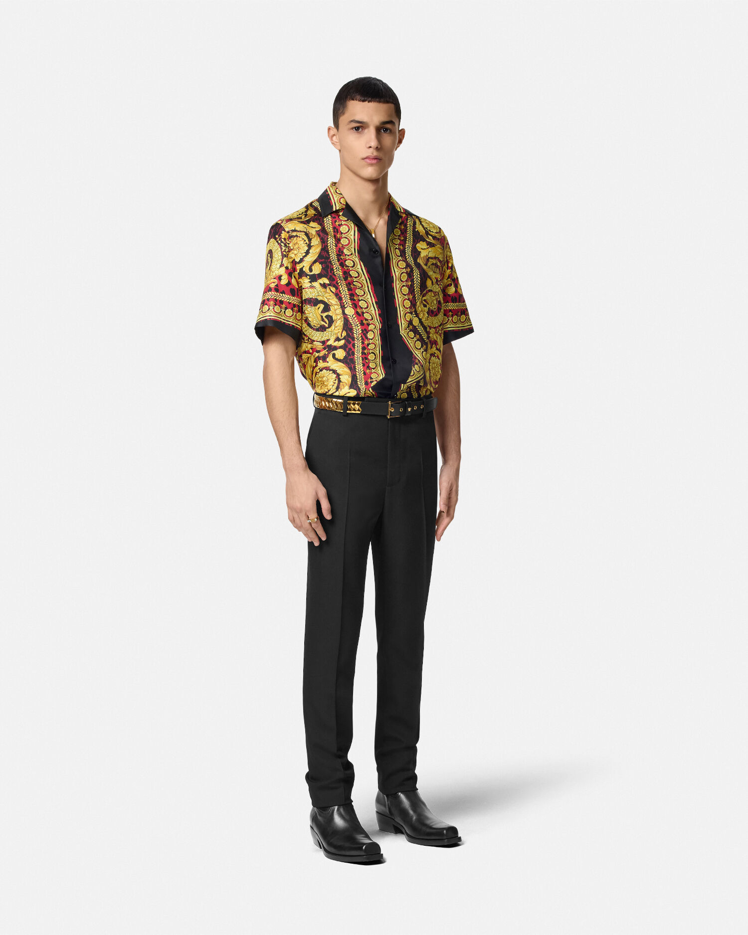 ワイルド バロッコ イリュージョン シルクシャツ レッド,プリント | VERSACE JP
