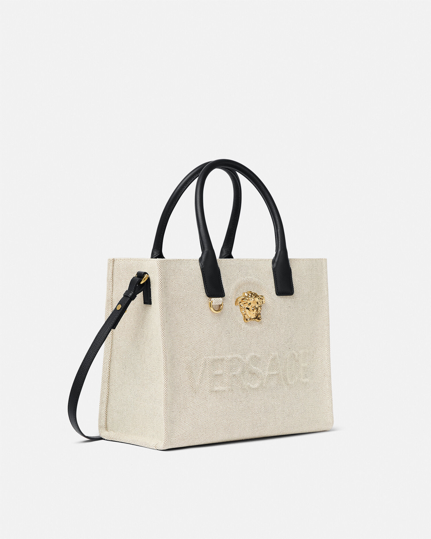 ラ メドゥーサ スモール キャンバス トート ベージュ | VERSACE JP