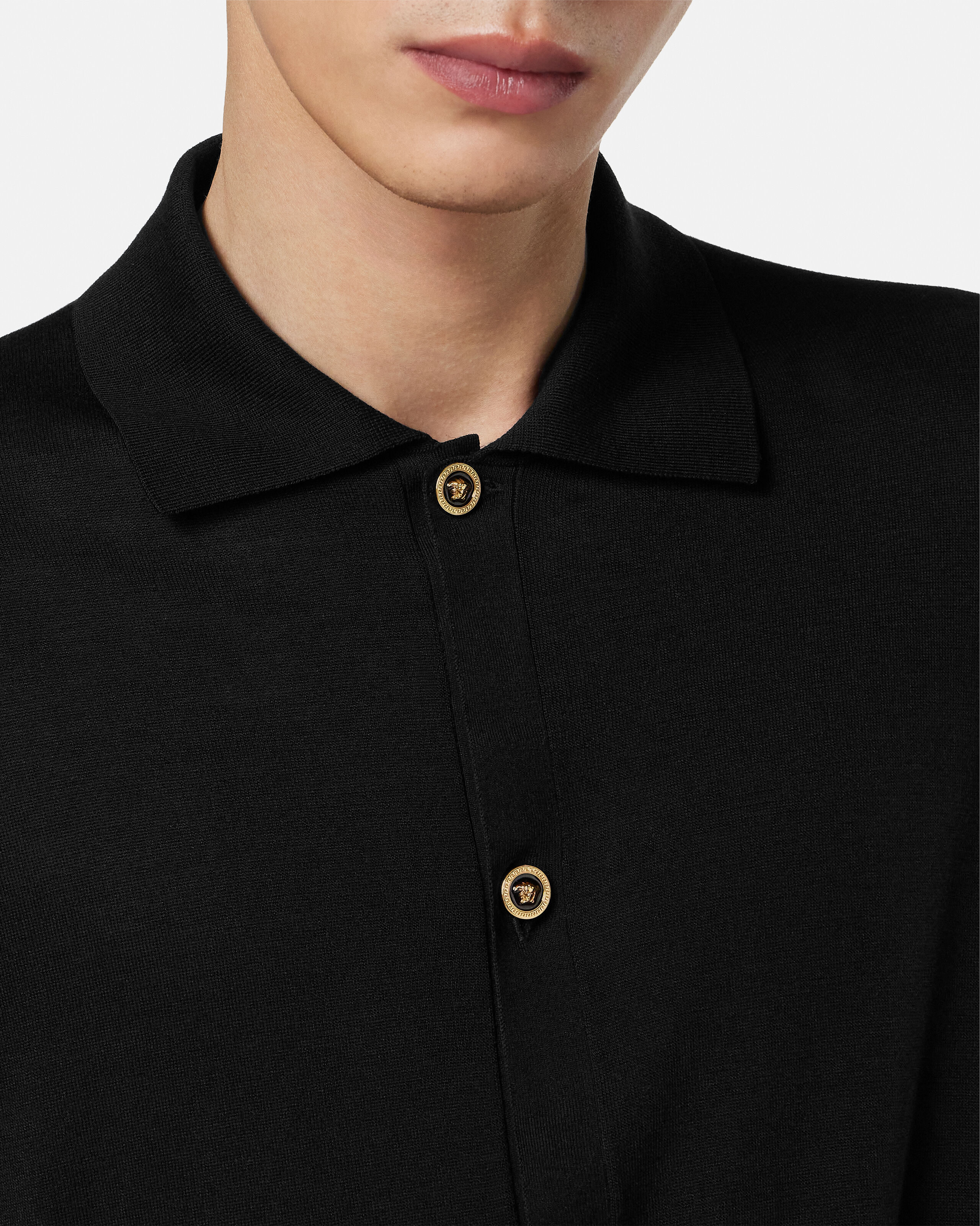 シルクブレンド ニット ポロ カーディガン | VERSACE JP