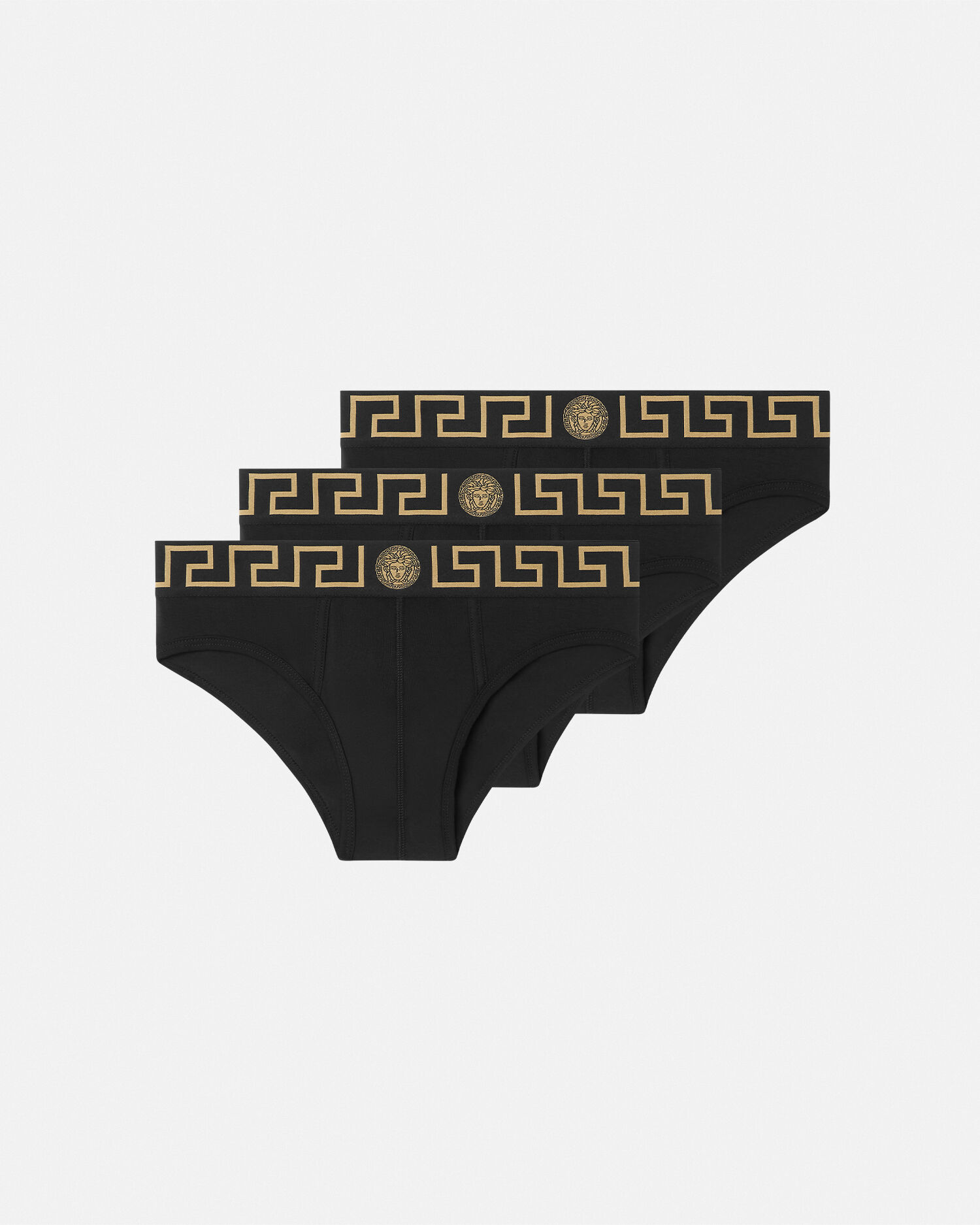 コットンジャージー ブリーフ 3枚パック ブラック | VERSACE JP