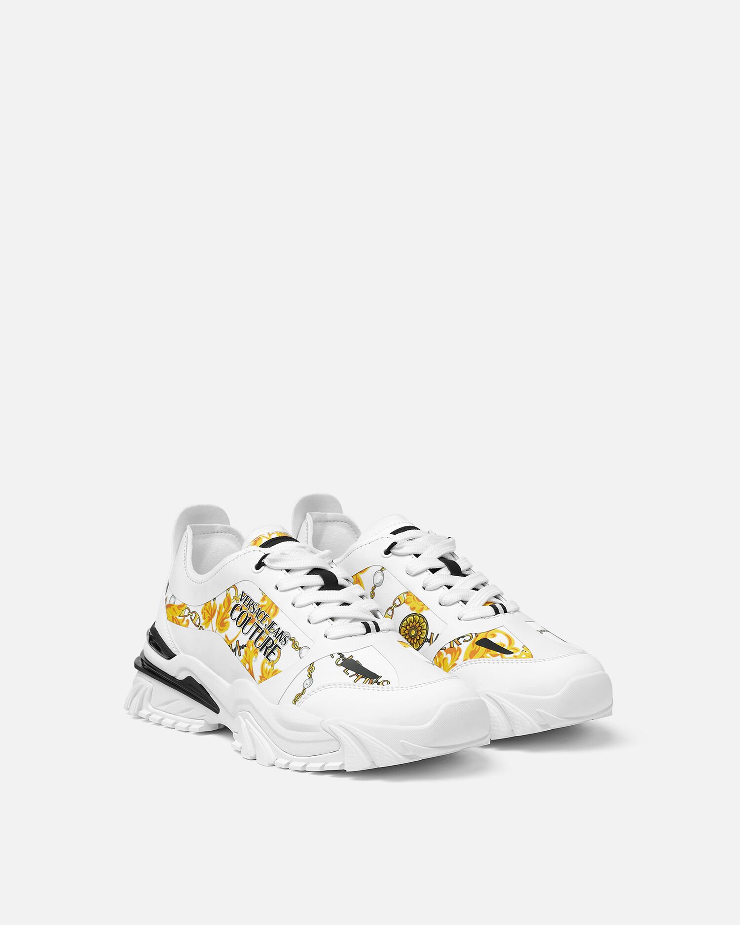 ★VERSACE★ニュートレイル トレック スニーカー Trail Trek Chain Couture Sneakers Black,Gold | VERSACE US
