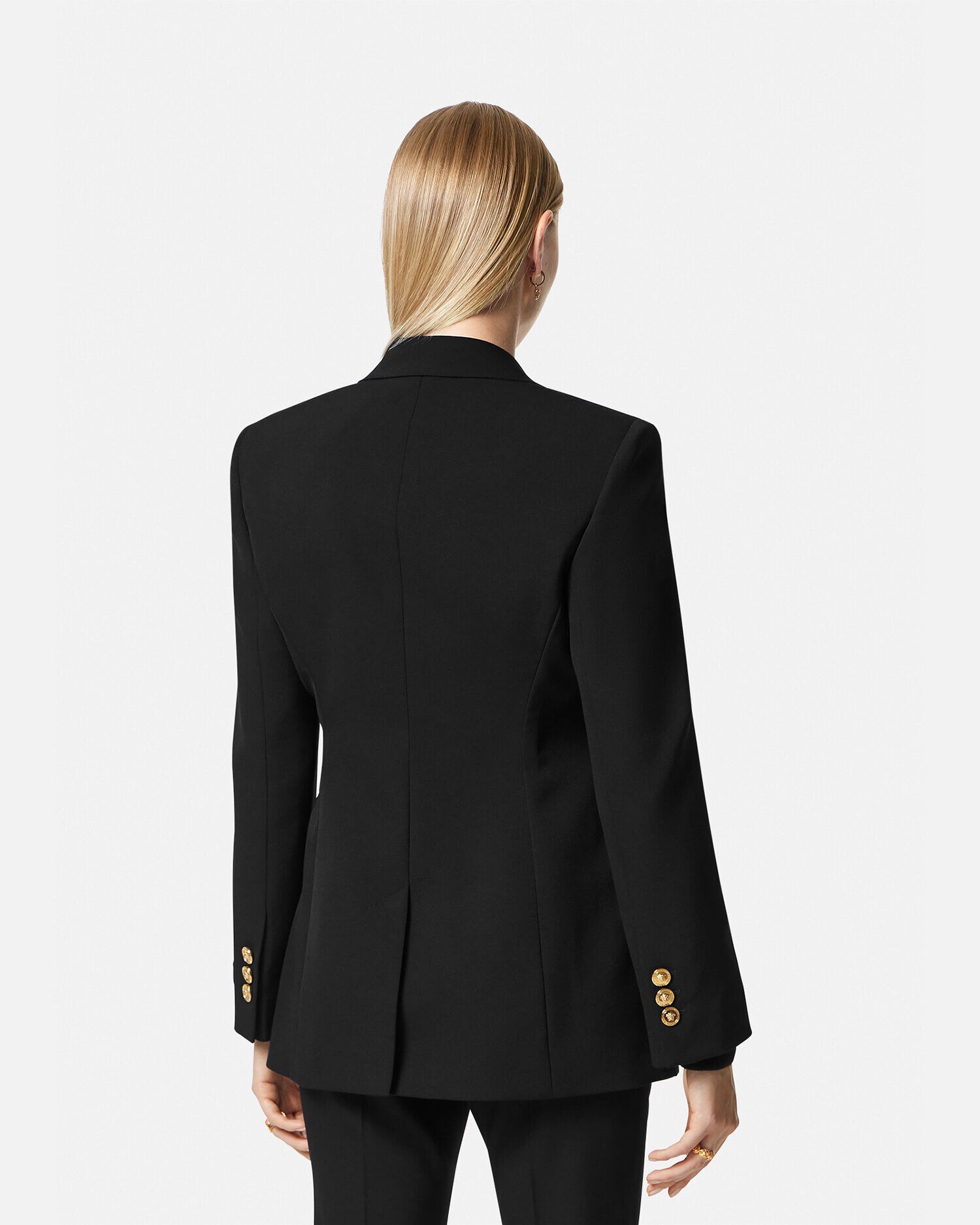 VERSACE オーバーサイズ シングルブレスト ブレザー コート シングルブレスト ブレザー ブラック | VERSACE JP