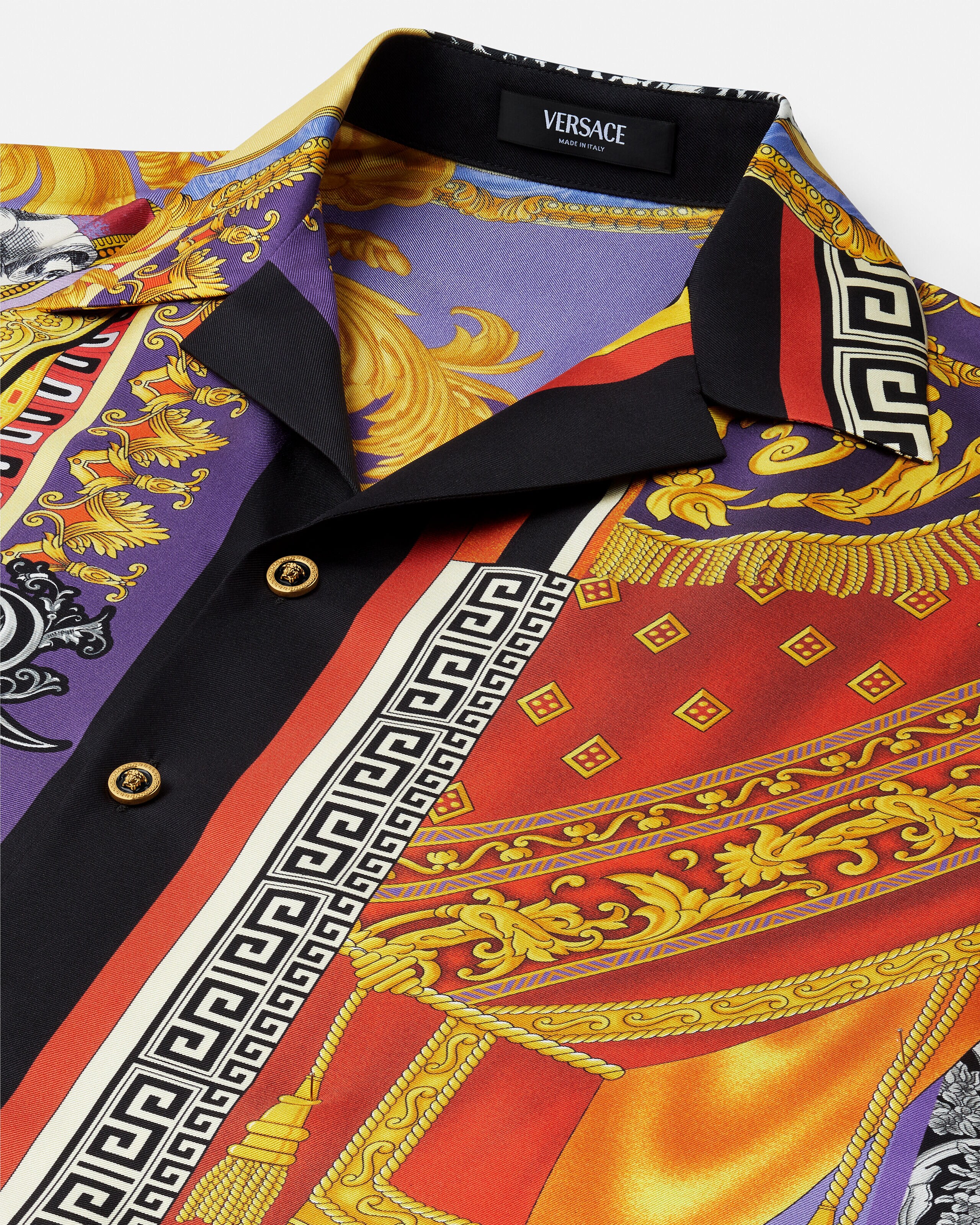 プリント シルク ツイル レギュラー シャツ プリント | VERSACE JP