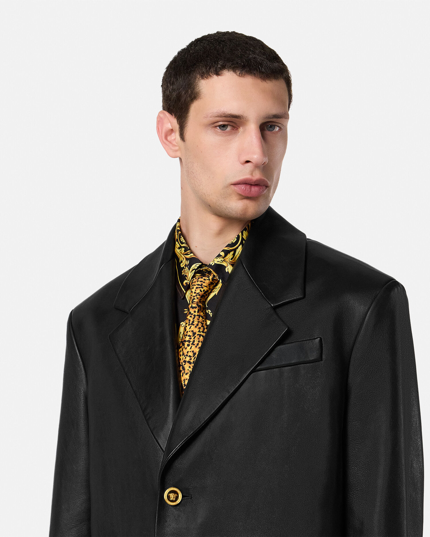 プロンジェ レザー シングルブレスト コート | VERSACE JP