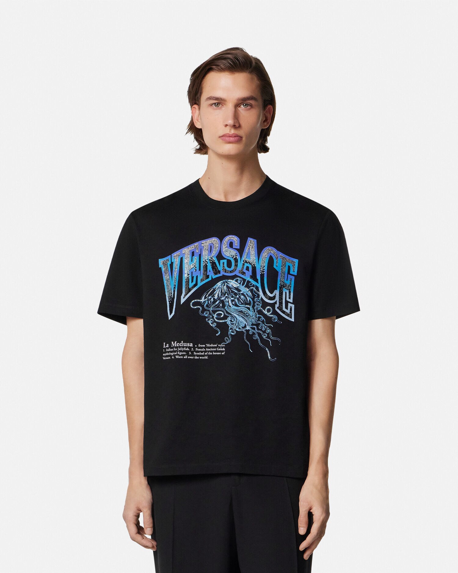 【VERSACE】ラ・メデューサ バーシティ クリスタル Tシャツ 半袖 Tシャツ クリスタル ラ メドゥーサ バーシティー | VERSACE JP