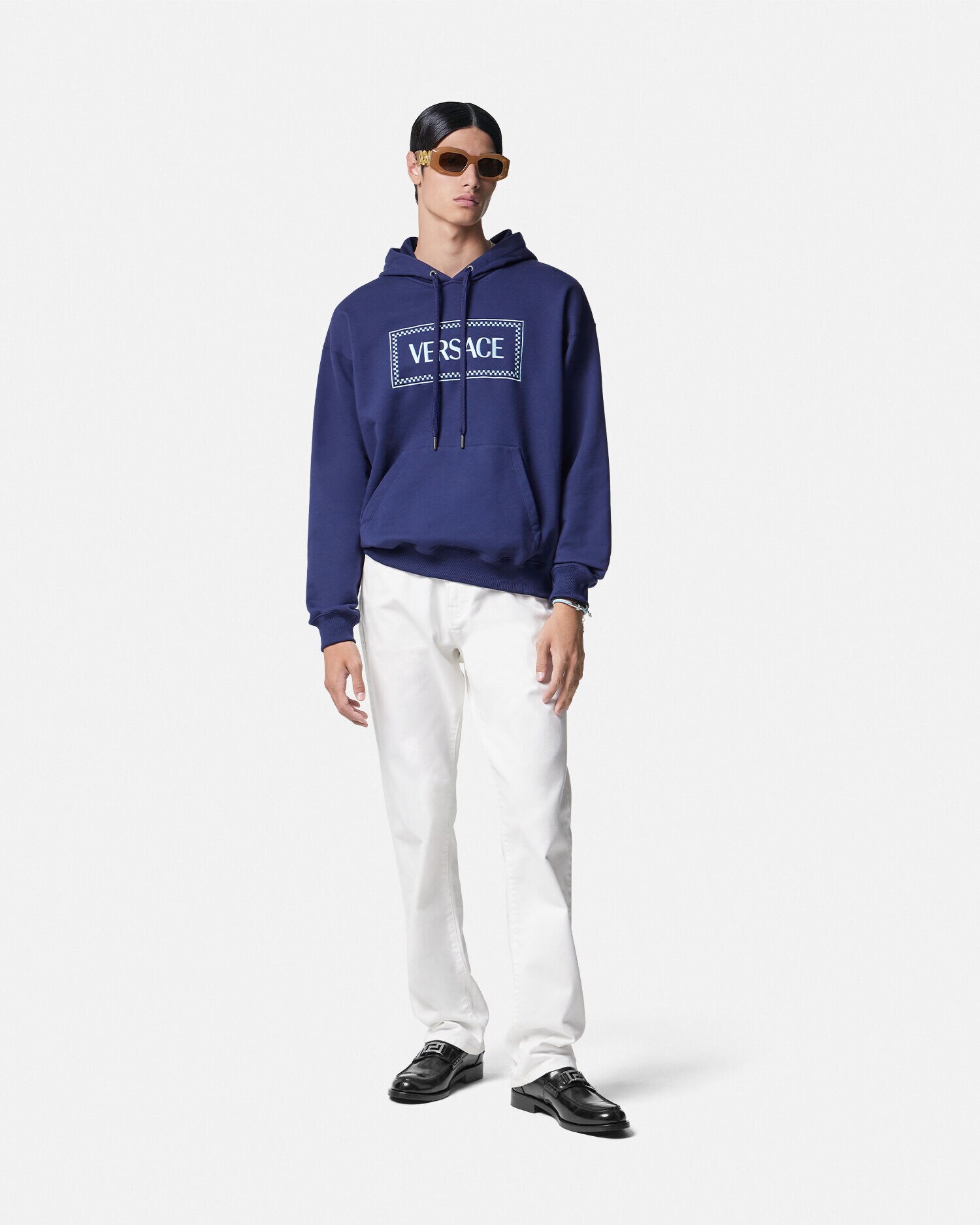 フーディ 90s ヴィンテージ ロゴ ブルー | VERSACE JP