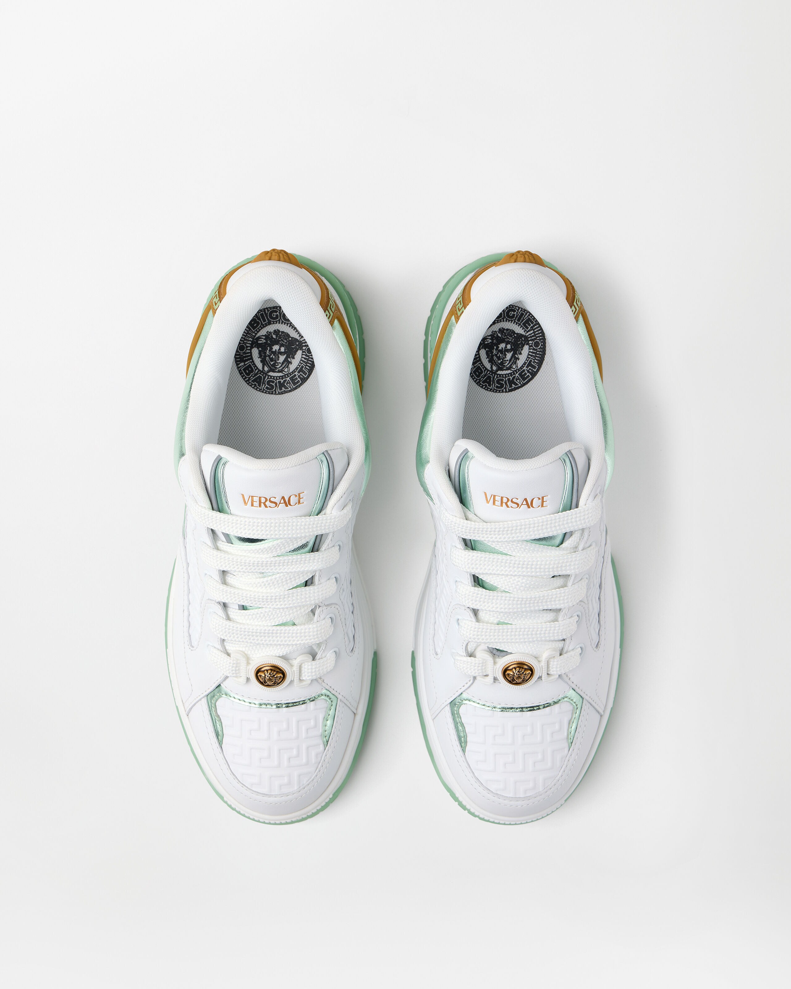 ビギー バスケット レザー スニーカー ホワイト,グリーン | VERSACE JP