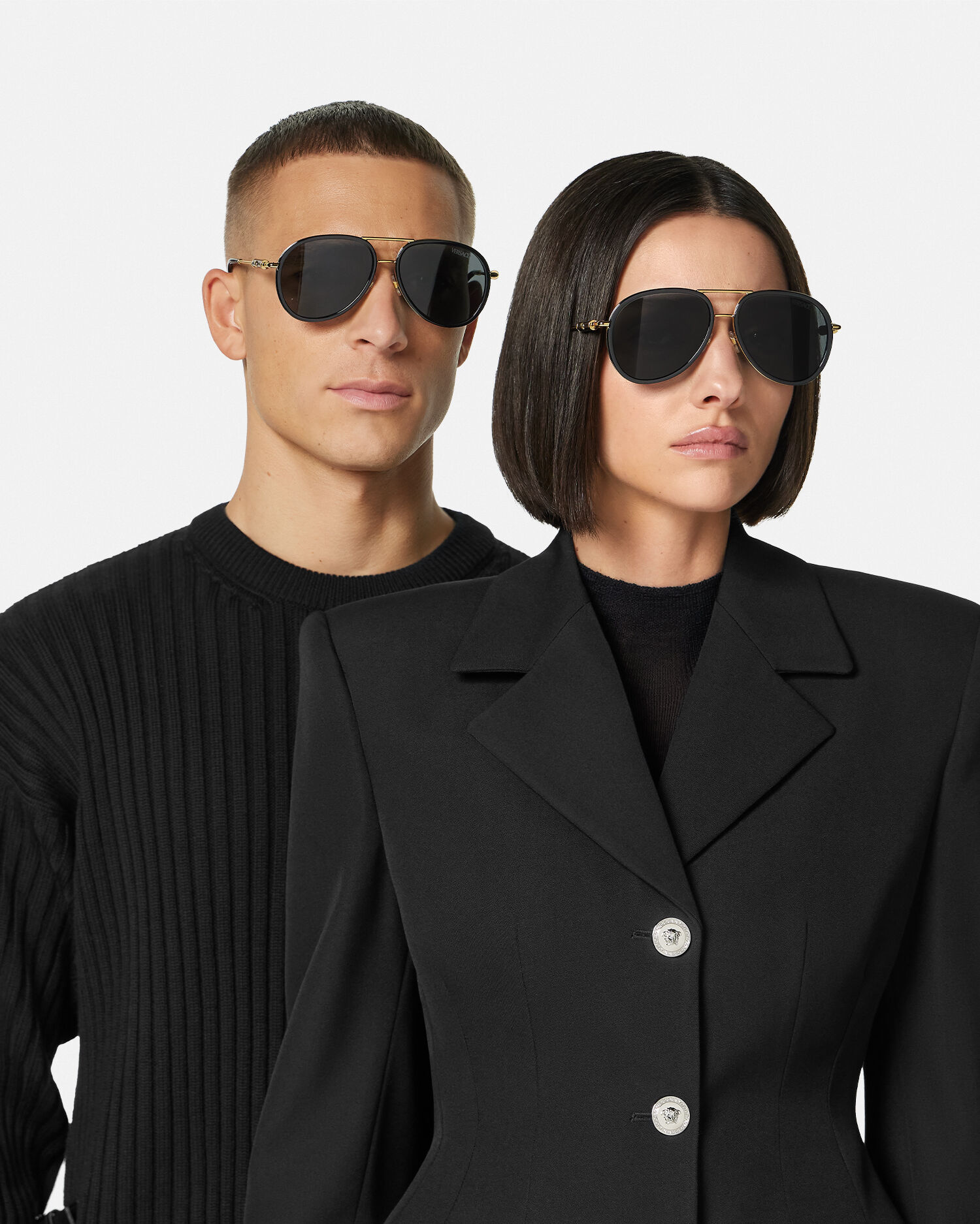 メドゥーサ ローラー パイロット サングラス ブラック | VERSACE JP