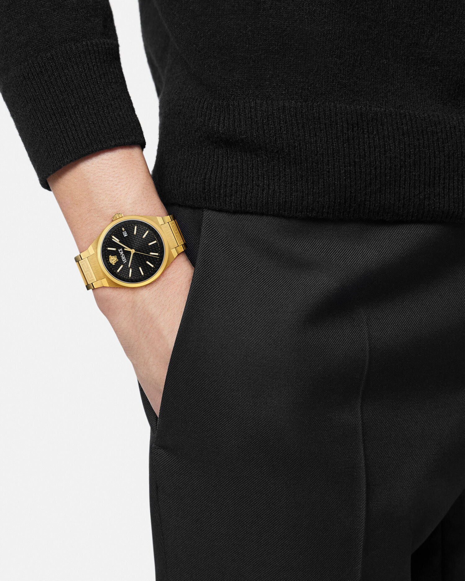 ウォッチ V-アウリア ブラック,ゴールド | VERSACE JP