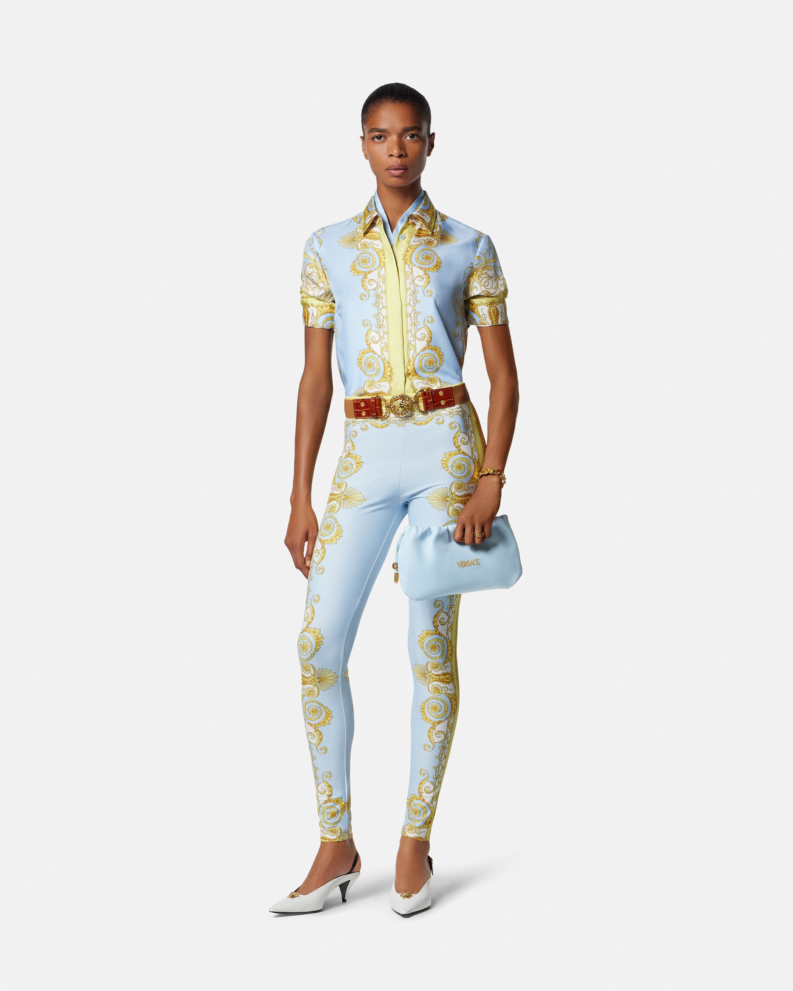 ヴェルサーチェ タグ ナッパ ミニバッグ ブルー | VERSACE JP