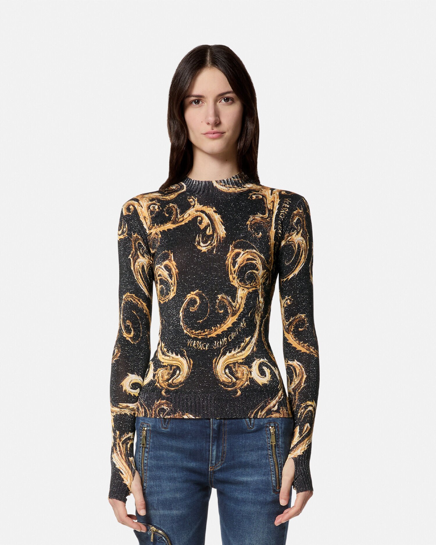 クロモ クチュール ルレックス ニット Tシャツ | VERSACE JP