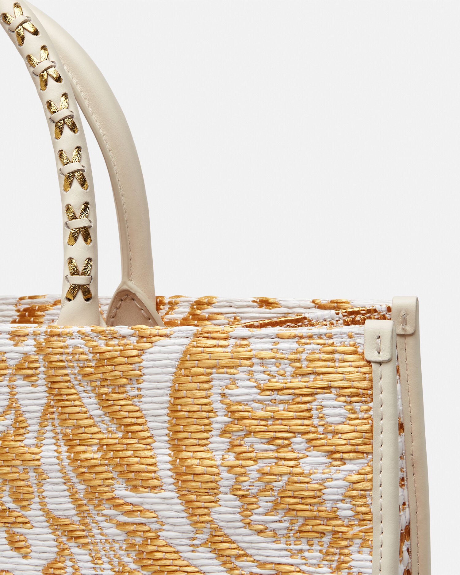 アテナ ラージ ラフィア トート ホワイト,ゴールド | VERSACE JP