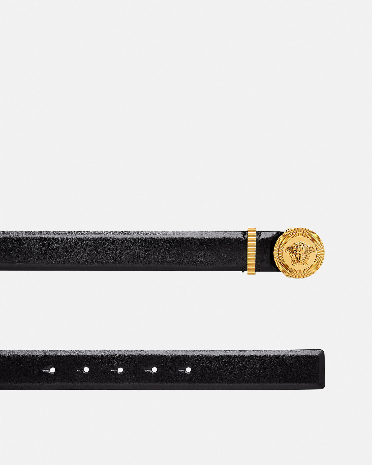 メドゥーサ ビギー レザー ベルト 3cm ブラック,ゴールド | VERSACE JP
