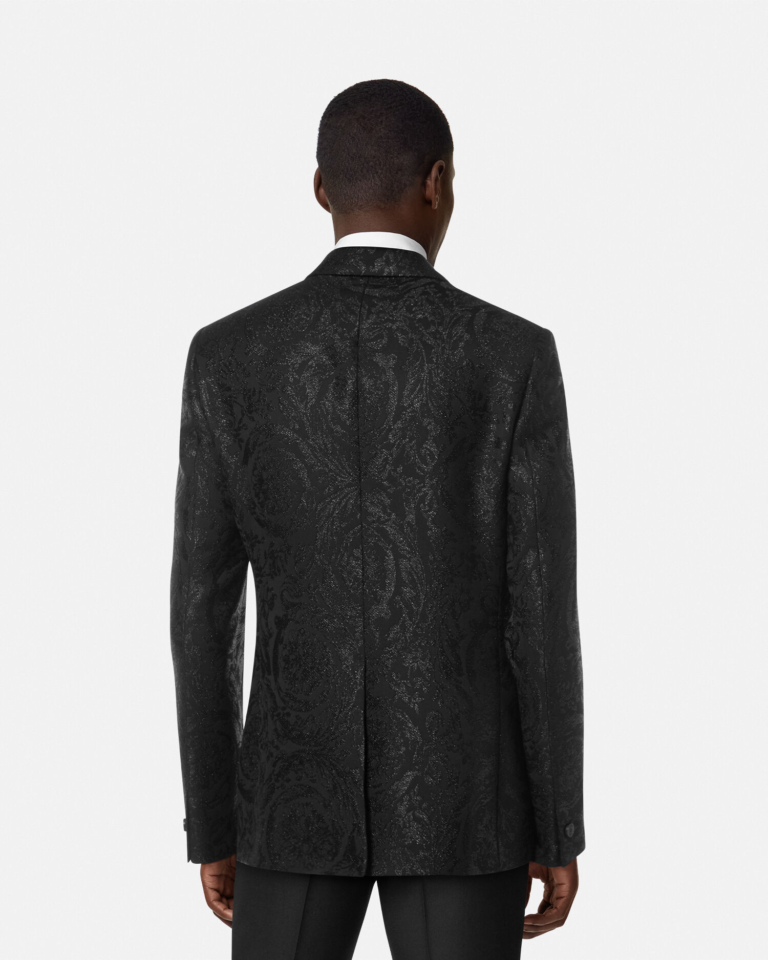 バロッコ ジャカード シングルブレスト ブレザー ブラック | VERSACE JP