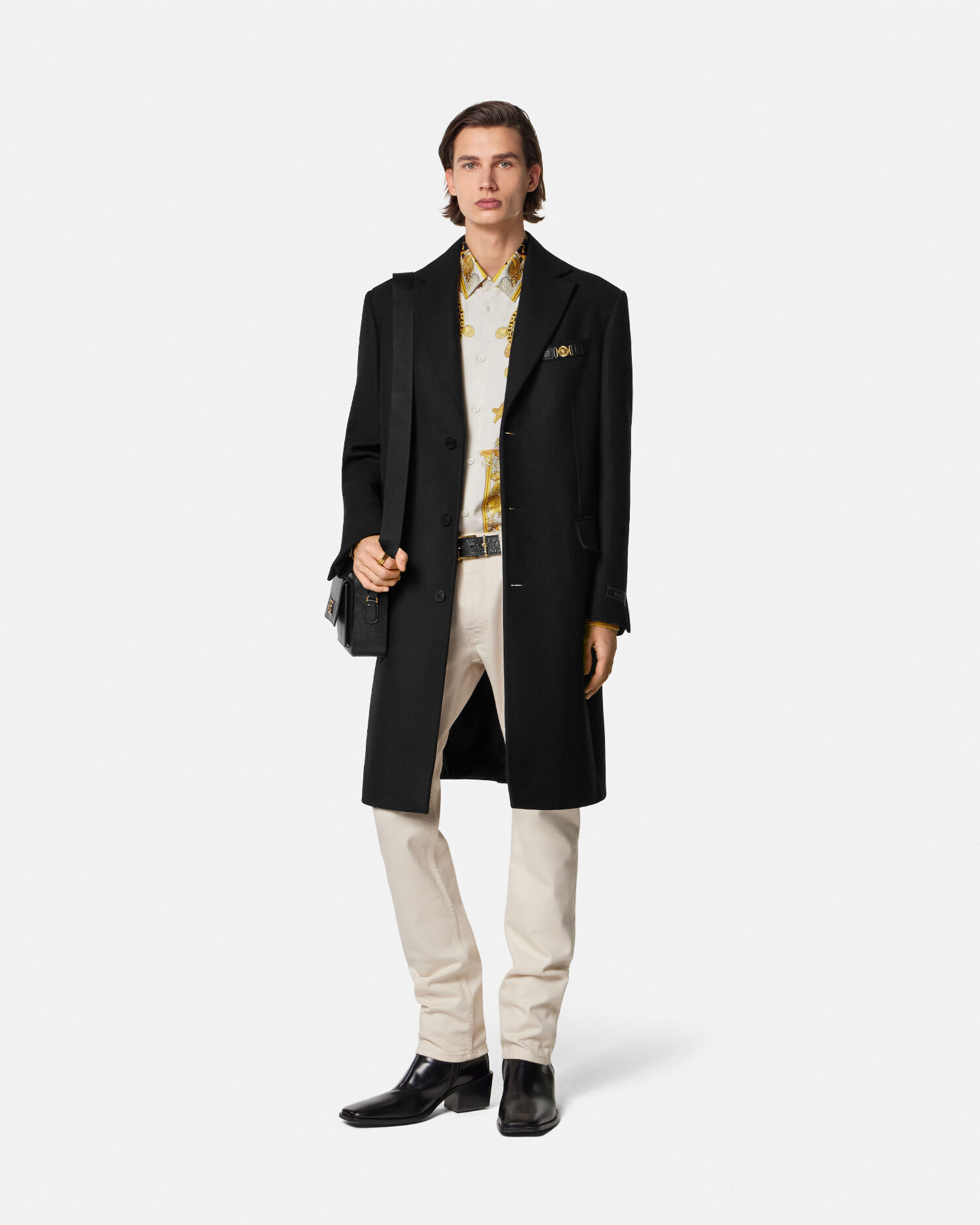 残り僅か！VERSACE ヴェルサーチェ シングルブレストコート ウール シングルブレスト コート ブラウン | VERSACE JP