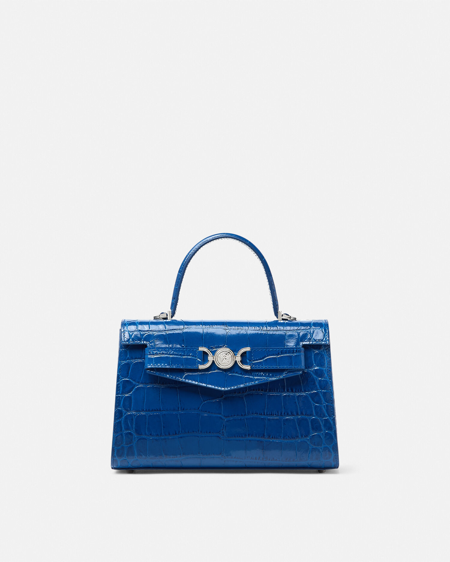 メドゥーサ '95 クロコエフェクト トップハンドル ブルー | VERSACE JP