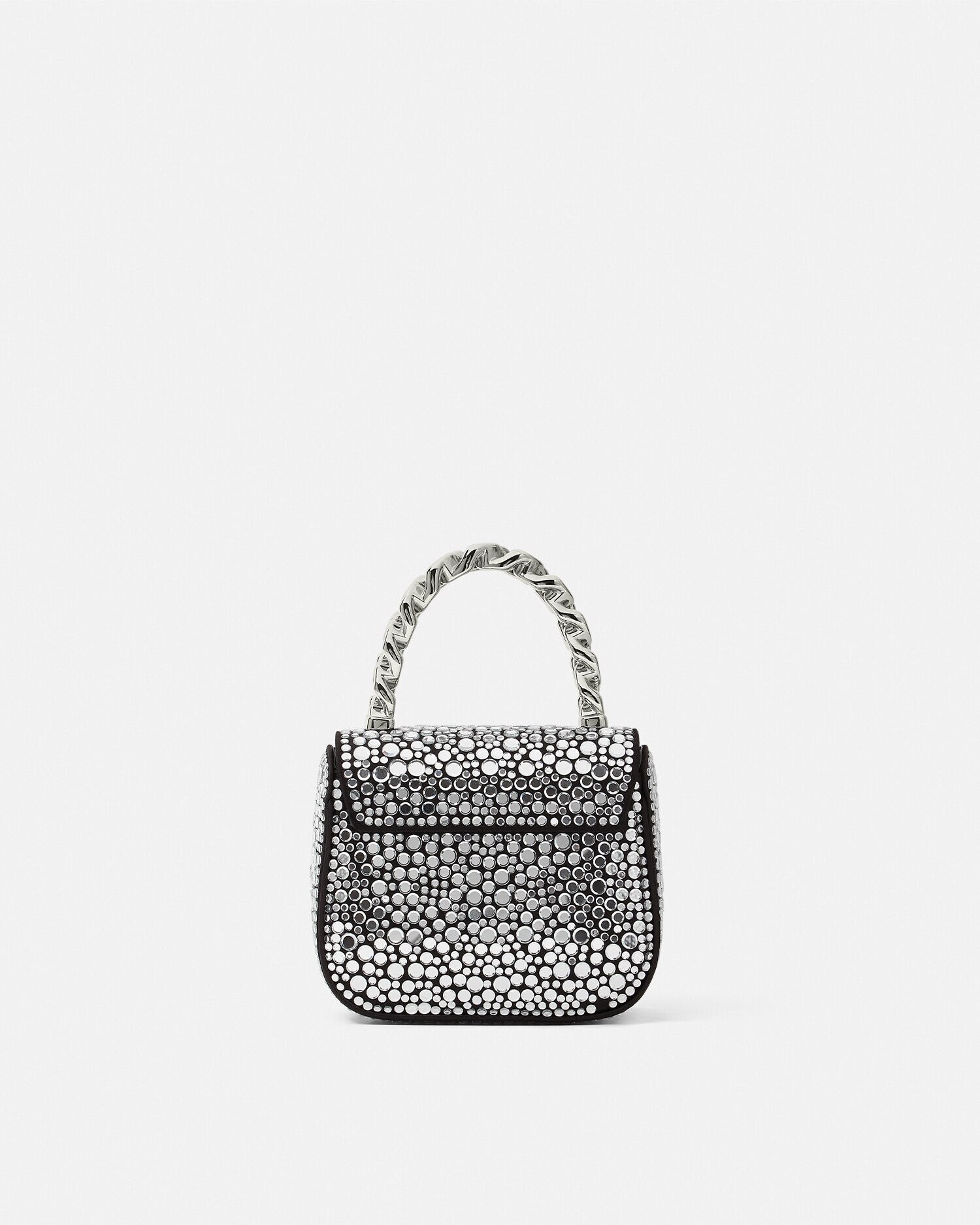 クリスタル ラ メドゥーサ ミニ バッグ ブラック,シルバー | VERSACE JP
