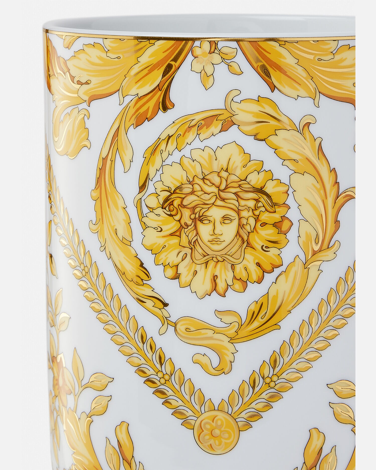 versaceメドゥーサ浮彫り陶器花瓶 メドゥーサ ラプソディ 花瓶 18 cm ゴールド | VERSACE JP