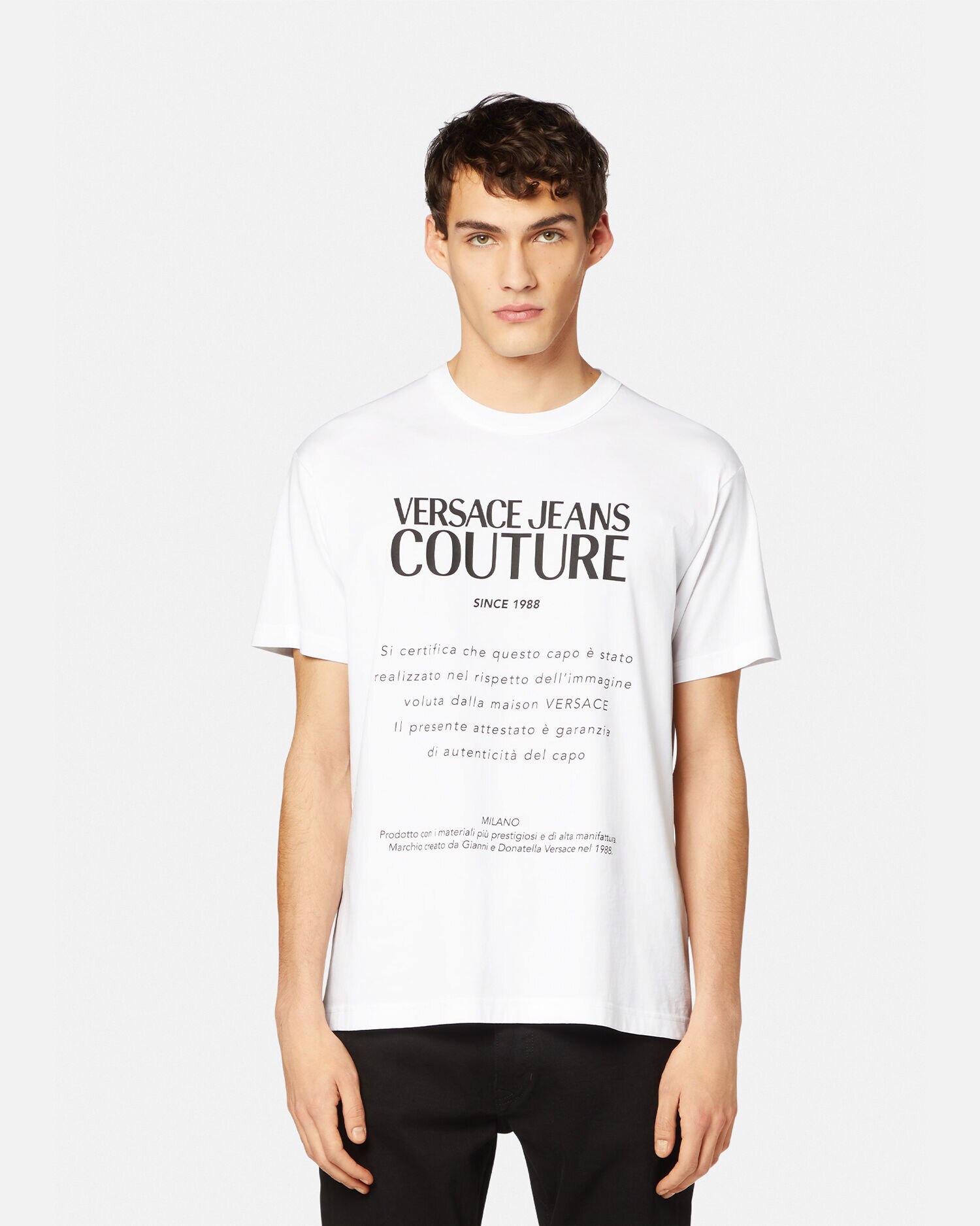 ワランティ ロゴ Tシャツ ホワイト,プリント | VERSACE JP