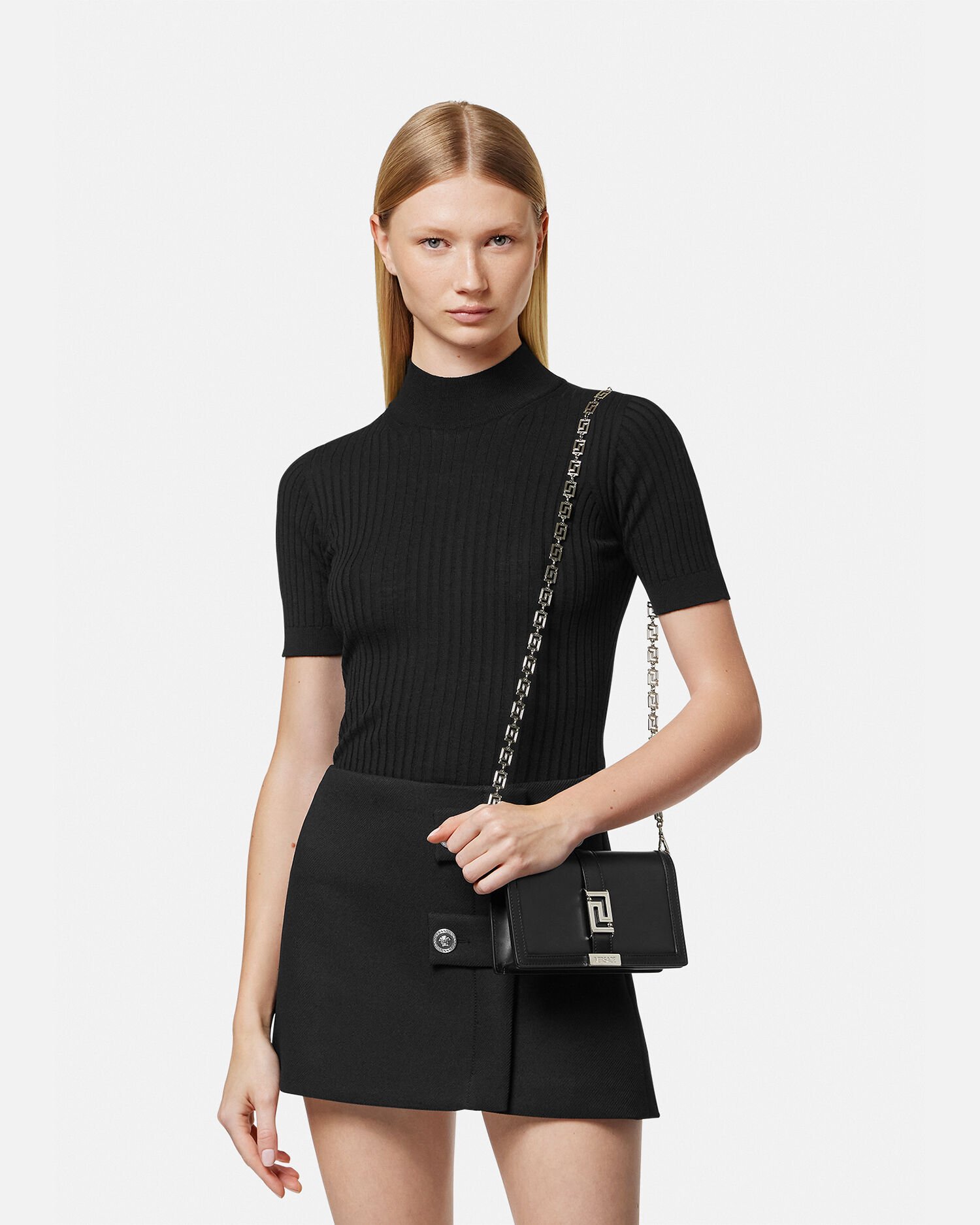 【VERSACE】★国内買付★クロコ グレカ ゴッデス ミニ バッグ グレカ ゴッデス ミニ バッグ ブラック | VERSACE JP