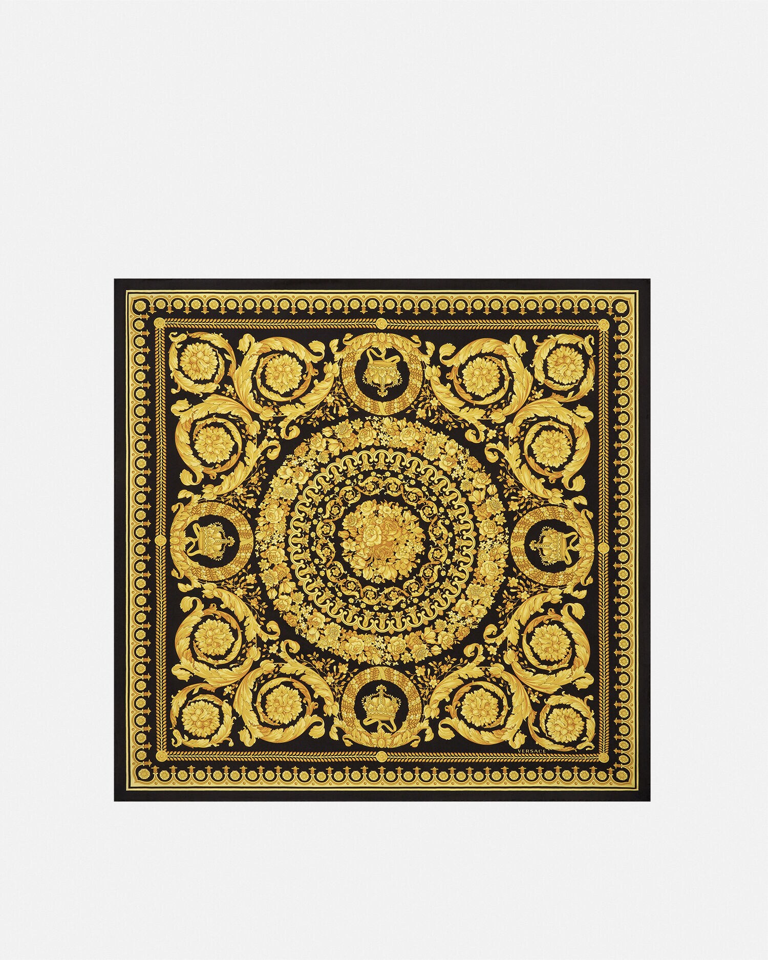 プリント シルク ツイル スカーフ 90 cm ブラック,プリント | VERSACE JP