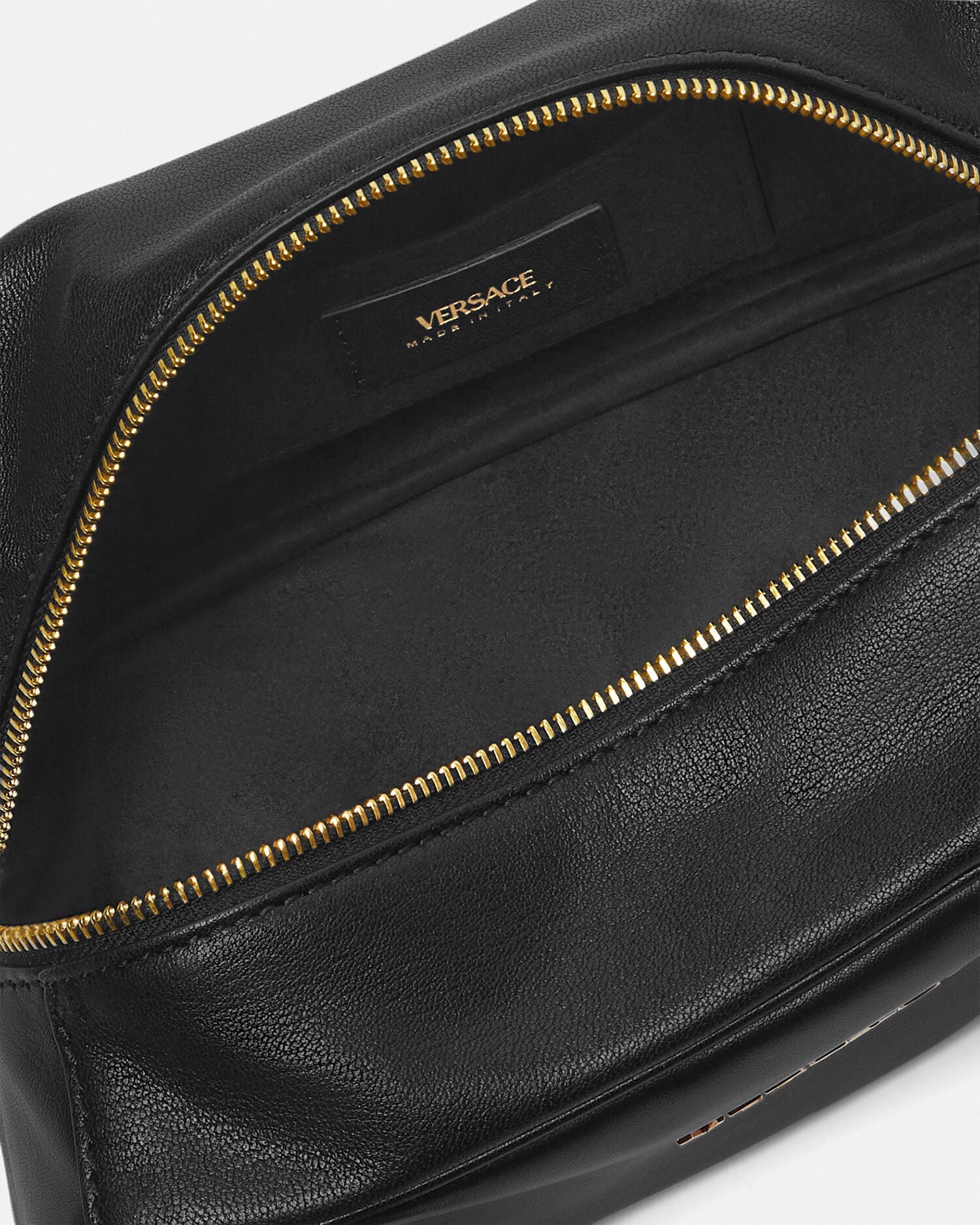 ヴェルサーチェ タグ ナッパ ボウリング バッグ ブラック,ゴールド