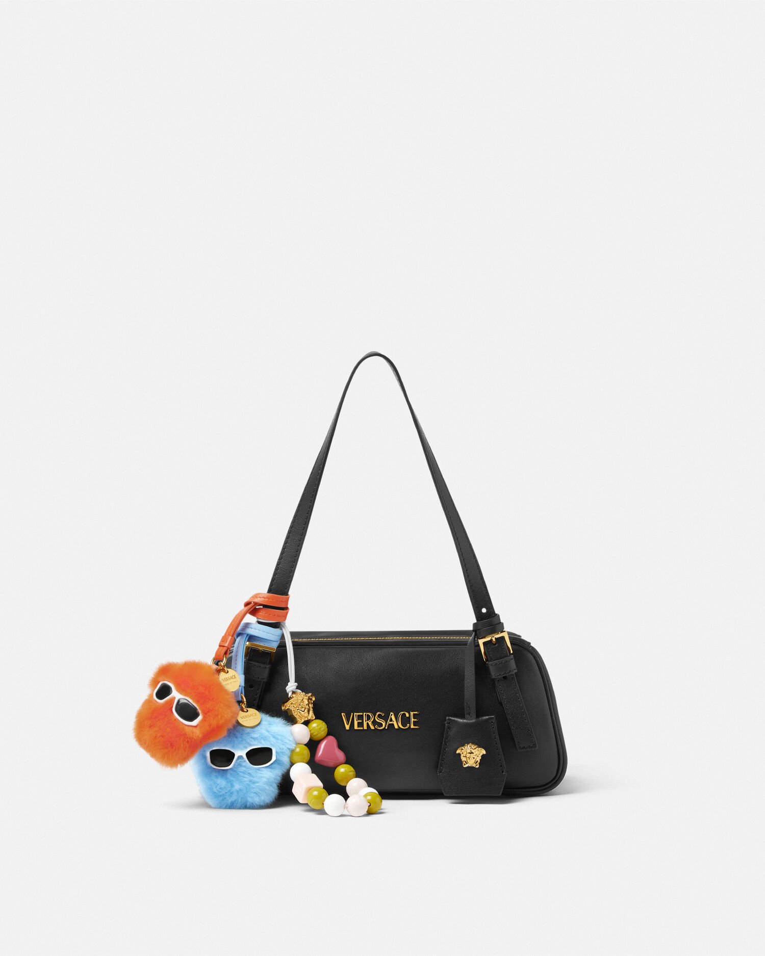メドゥーサ ふわふわ キーチェーン チャーム ブルー | VERSACE JP