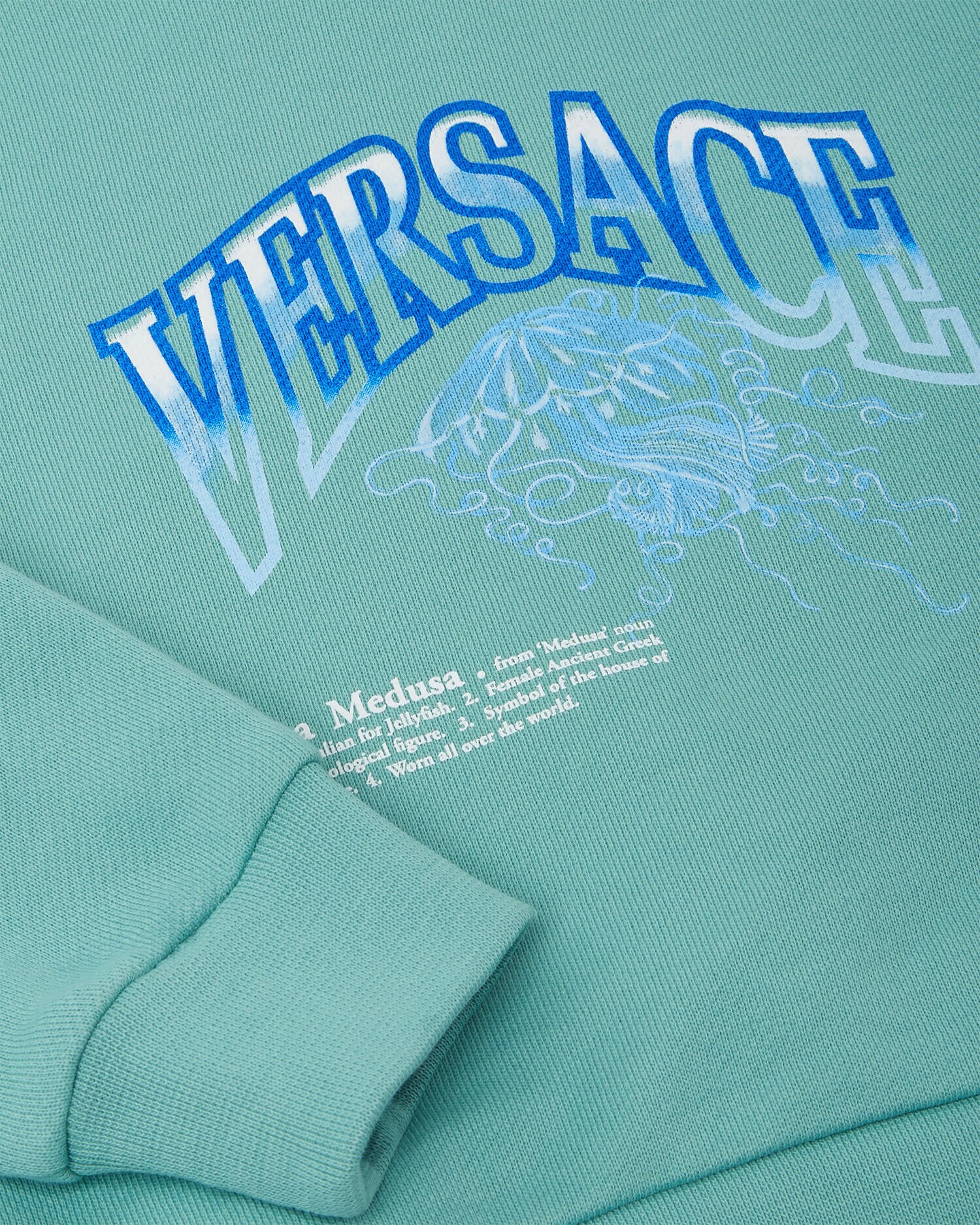 ★VERSACE★メドゥーサ バッジ プリント スウェットシャツ スウェットシャツ ラ メドゥーサ バーシティー キッズ グリーン