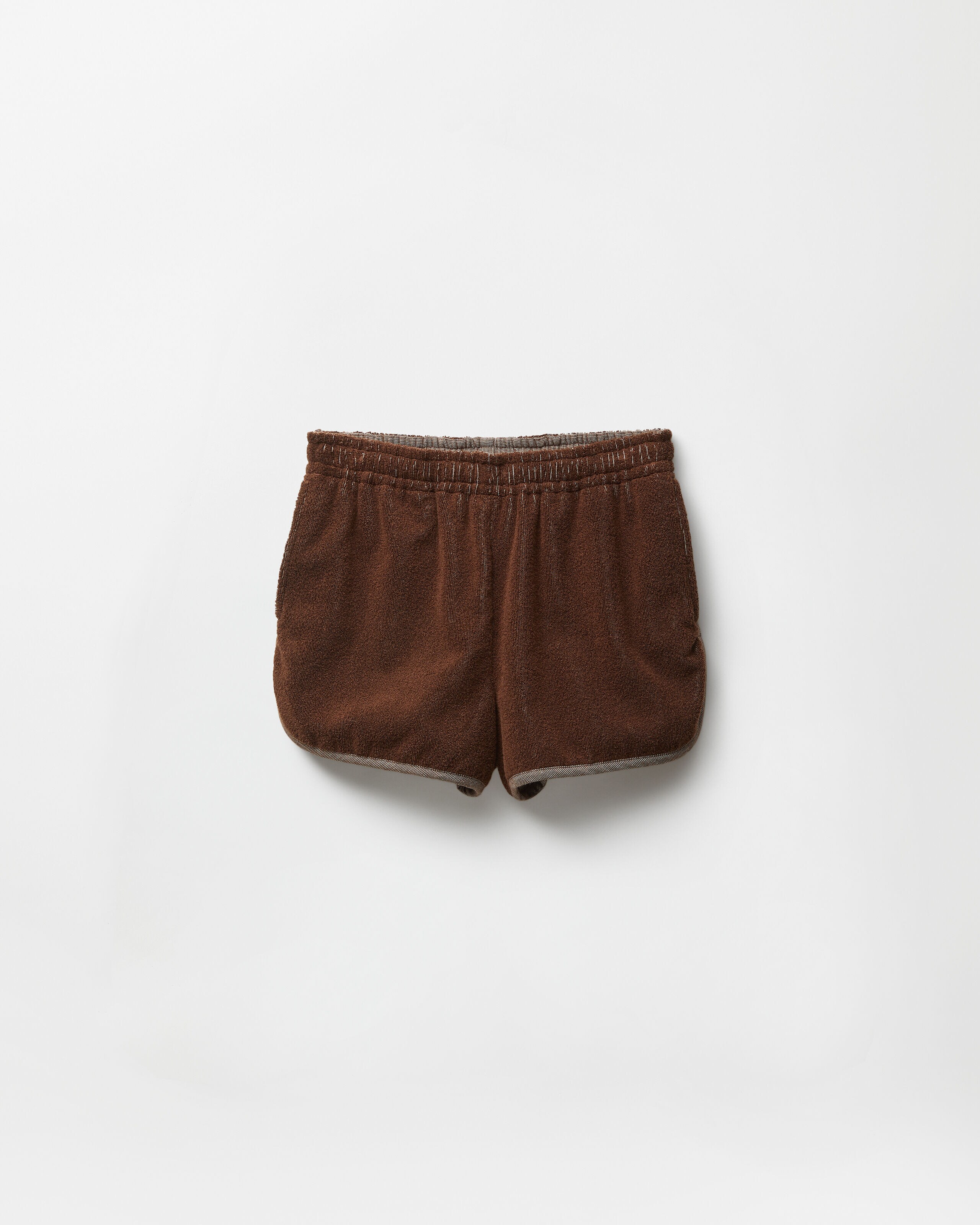コットンテリー ジャカード スウェット ショートパンツ ブラウン