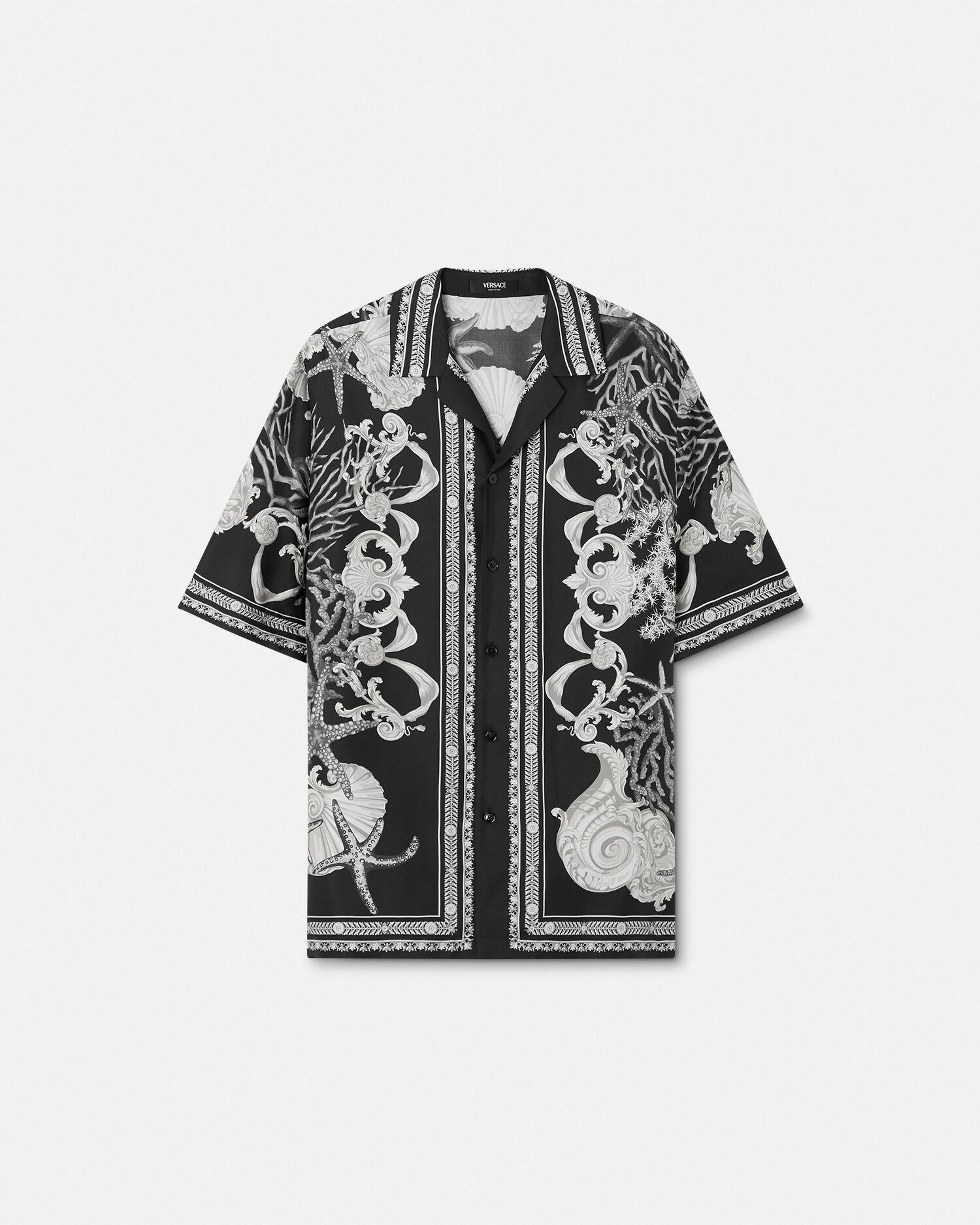 バロッコ シー シルク シャツ ブラック,プリント | VERSACE JP