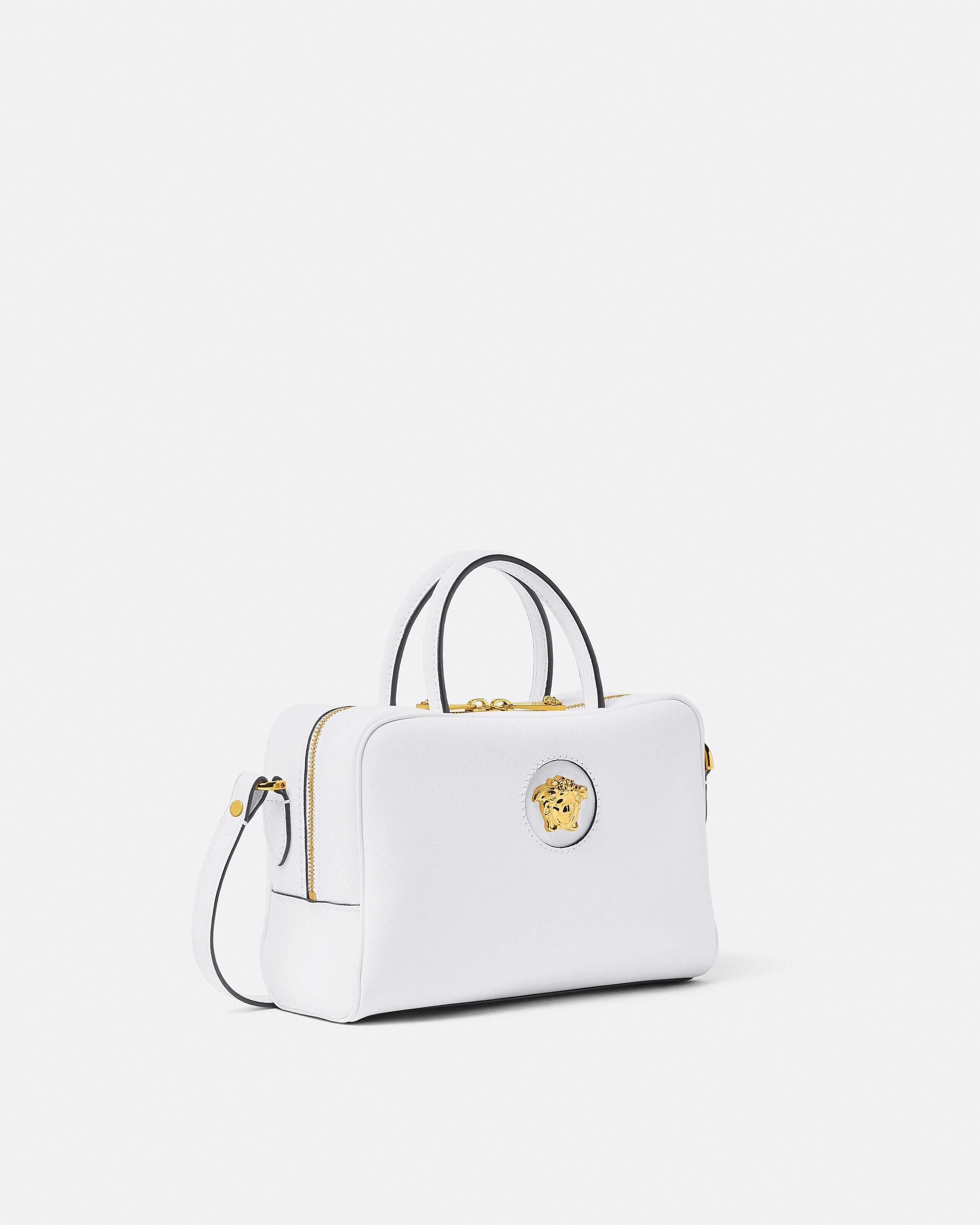 ラ メドゥーサ レザー ボストン バッグ ホワイト | VERSACE JP