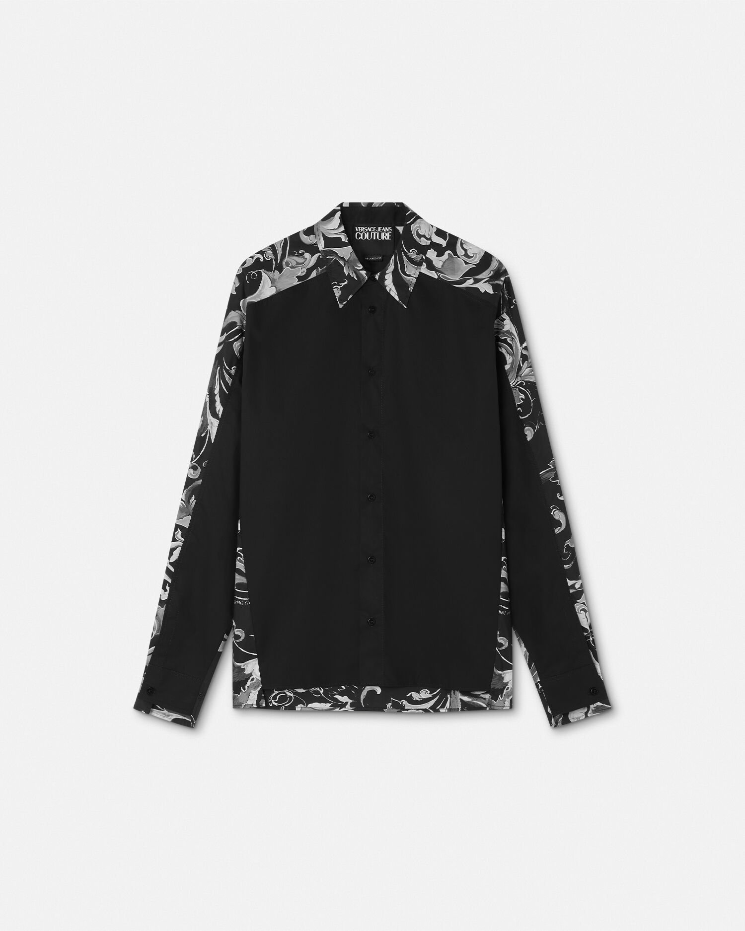 【Versace】バロック クルーネック スウェットシャツ ブラック リラックスフィット シャツポーセリン バロッコ | VERSACE JP