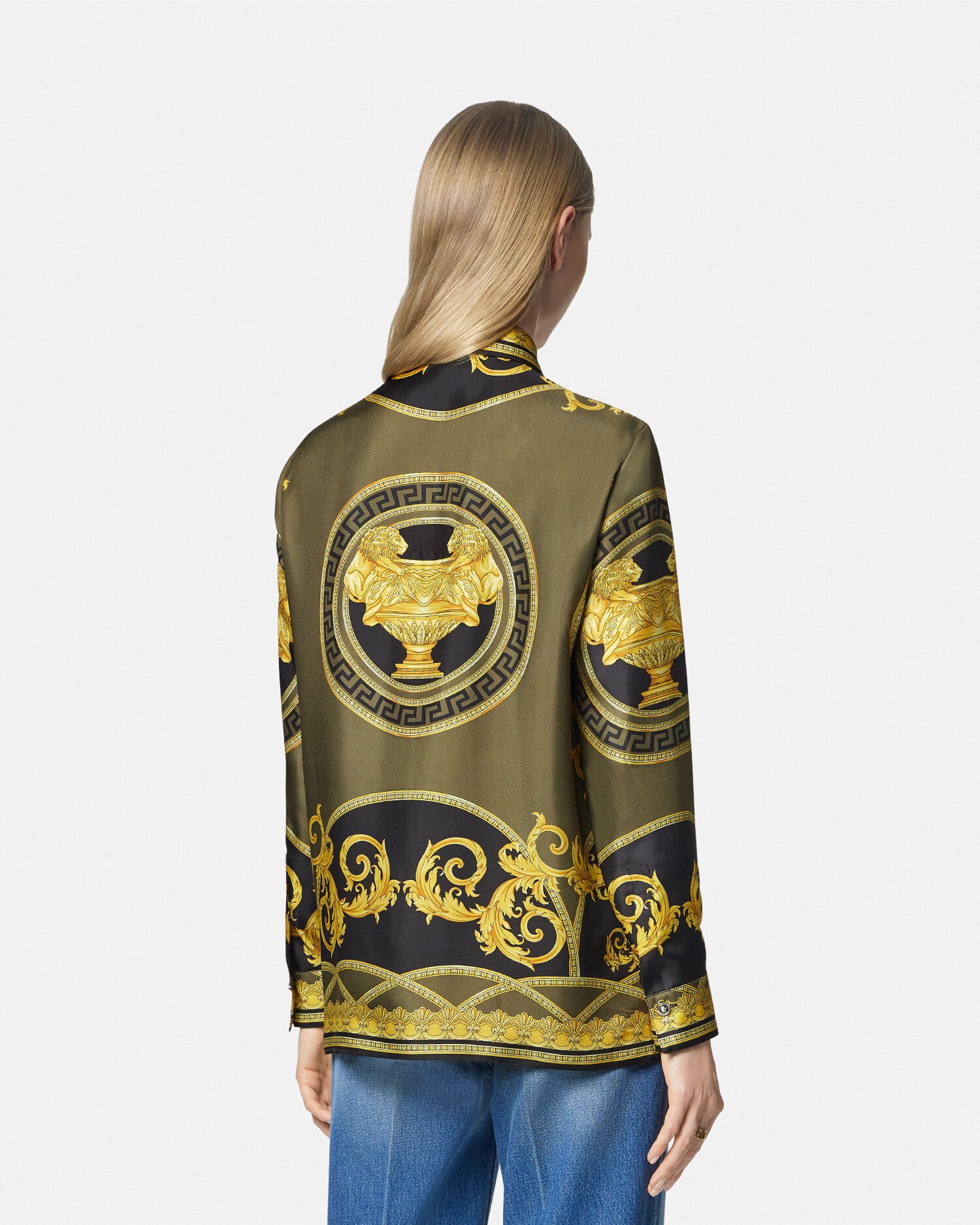 ラ クープ デ デュー シルク シャツ ブラック | VERSACE JP