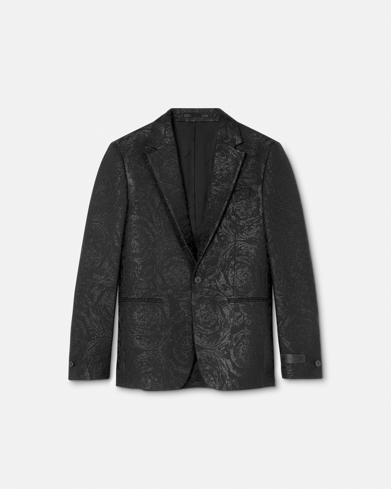 バロッコ ジャカード シングルブレスト ブレザー ブラック | VERSACE JP