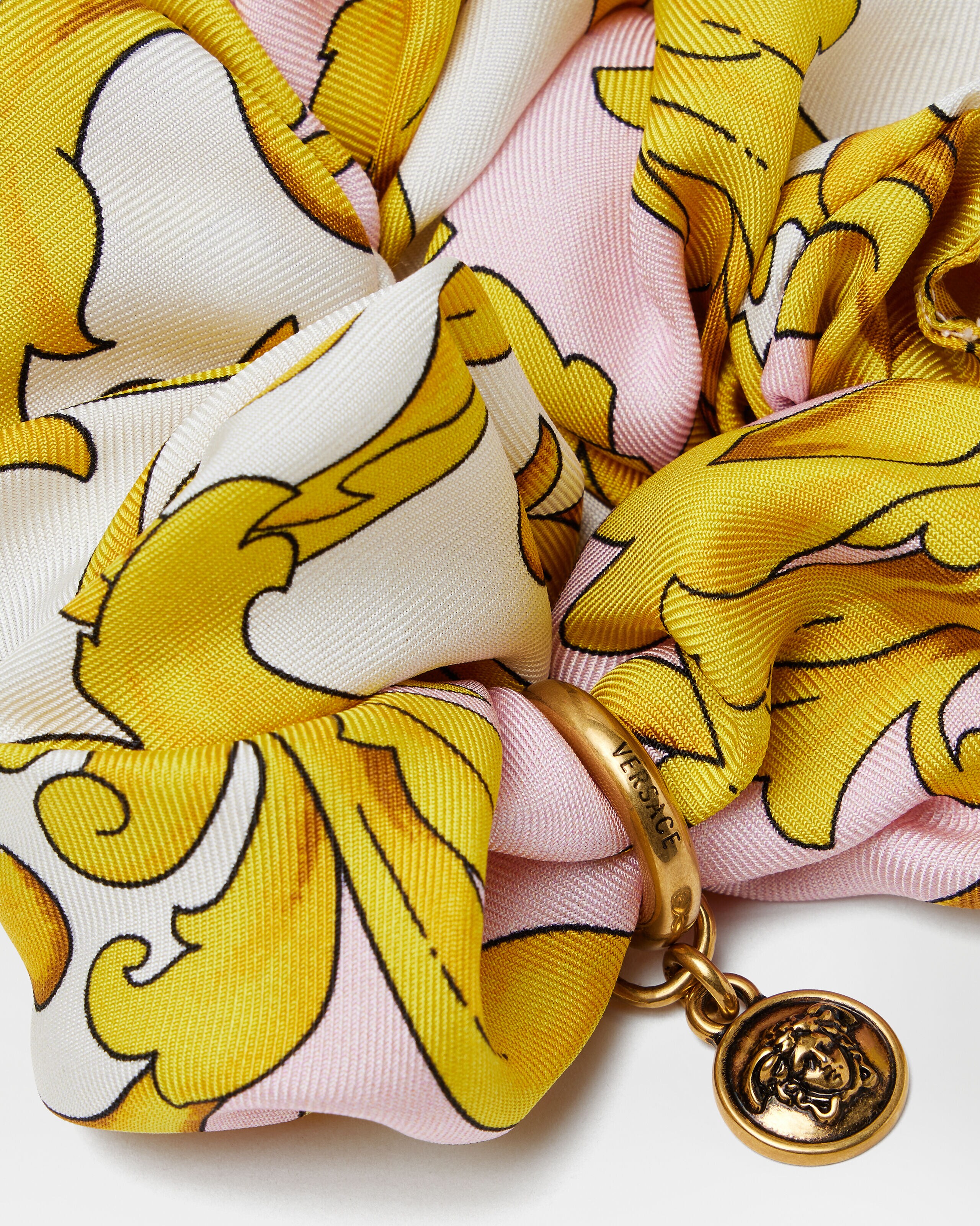 プリント シルク シュシュ イエロー,ピンク | VERSACE JP